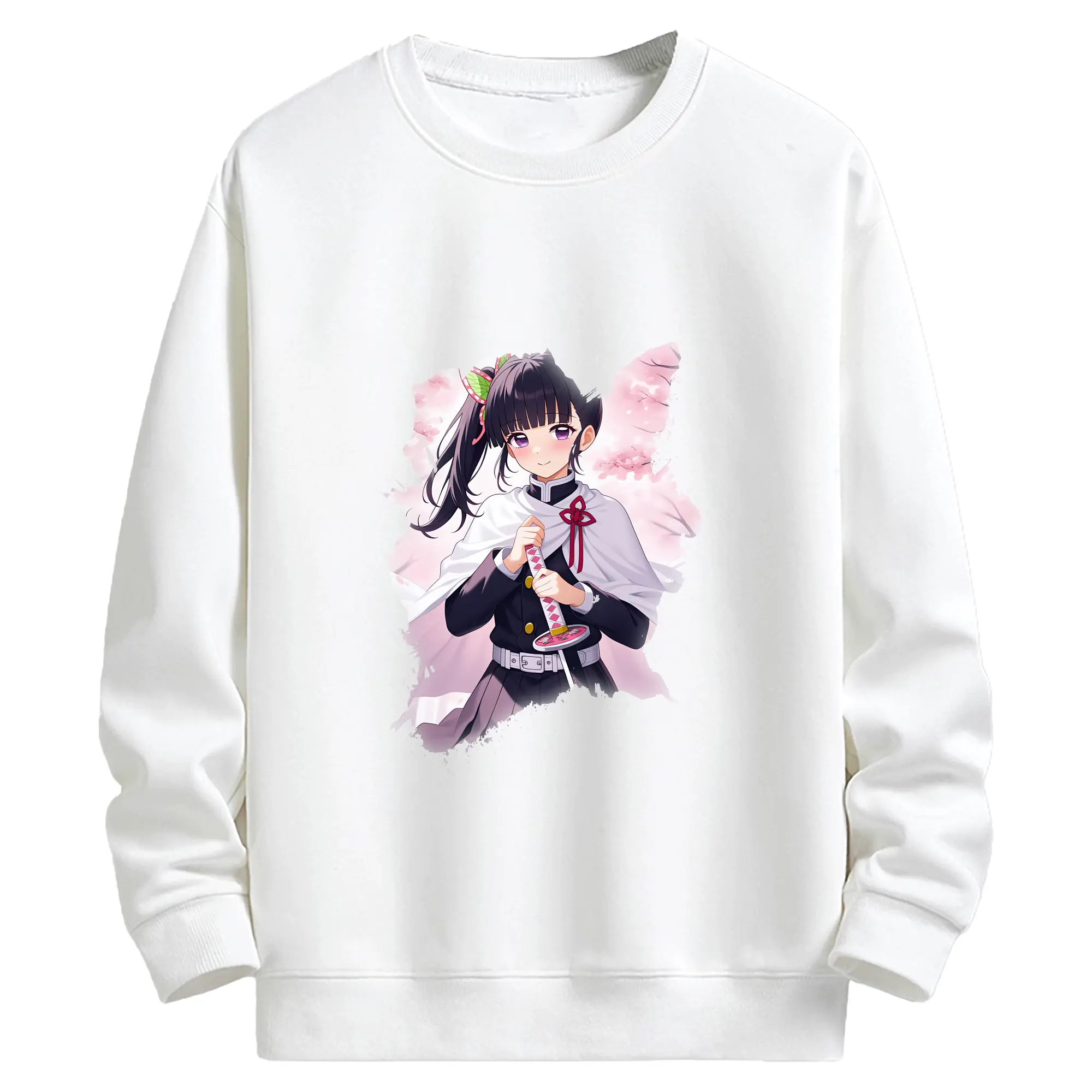 鬼滅の刃 グッズ,栗花落 カナヲ - 高品質 クルーネック スウェット ・ コットン59％ ポリエステル41％ ・ ユニセックス 長袖 トレーナー ・ カジュアル デイリー スポーツ 散歩用