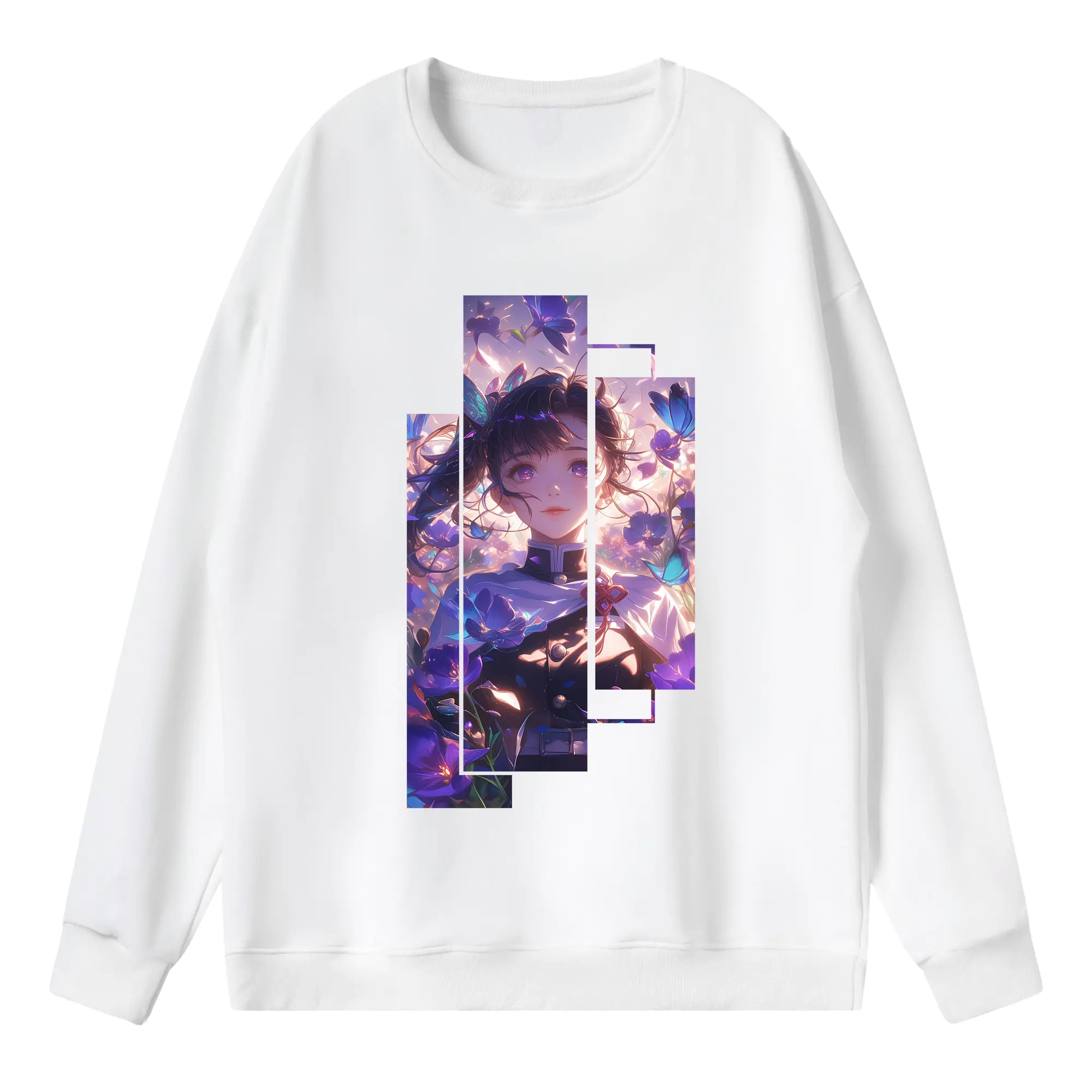 鬼滅の刃 グッズ,栗花落 カナヲ - 薄手 クルーネック スウェット 裏毛260g · ポリエステル 春秋向け カジュアル 男女兼用 · トレーナー デイリー スポーツ 散歩に最適