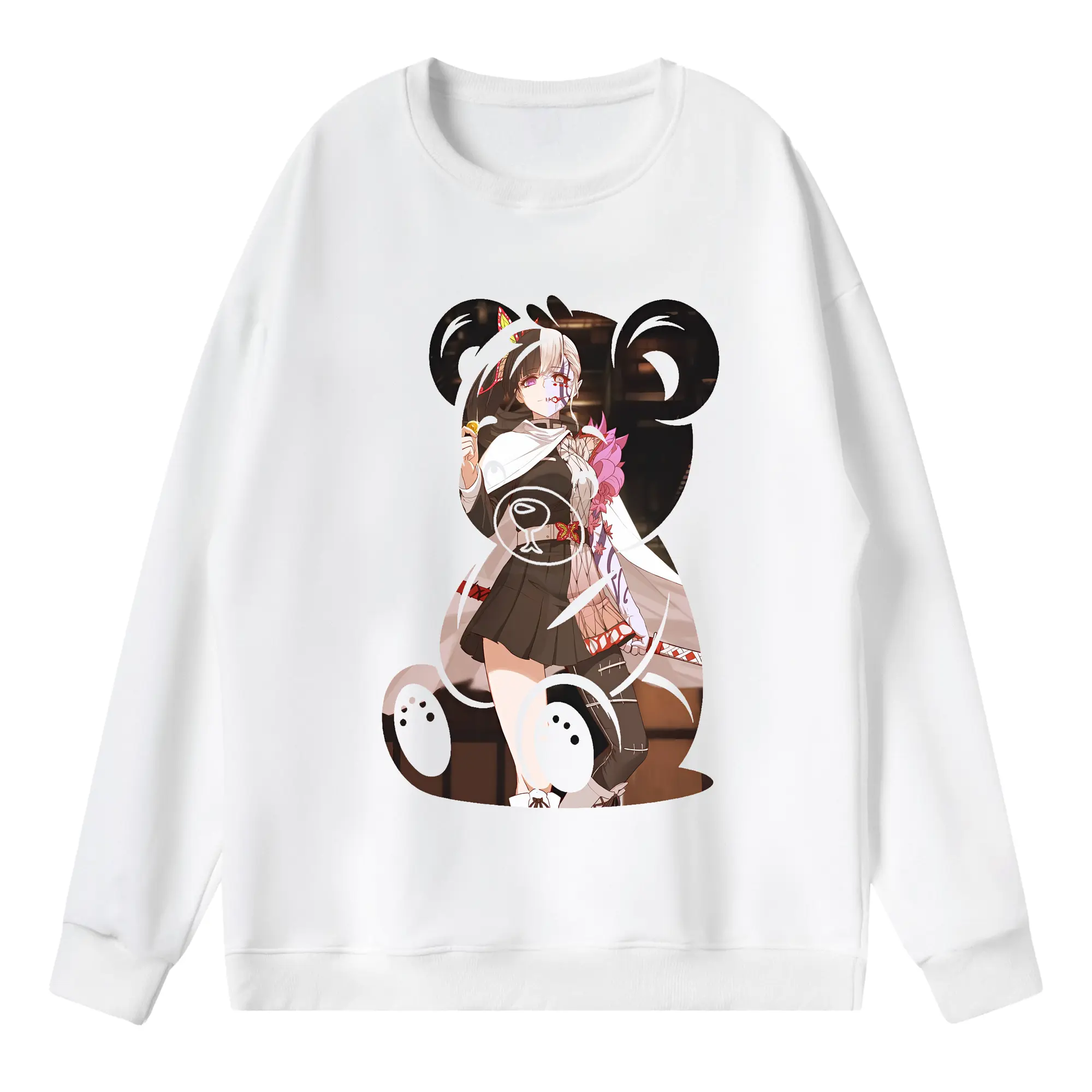 鬼滅の刃 グッズ,栗花落 カナヲ - 薄手 クルーネック スウェット 裏毛260g · ポリエステル 春秋向け カジュアル 男女兼用 · トレーナー デイリー スポーツ 散歩に最適