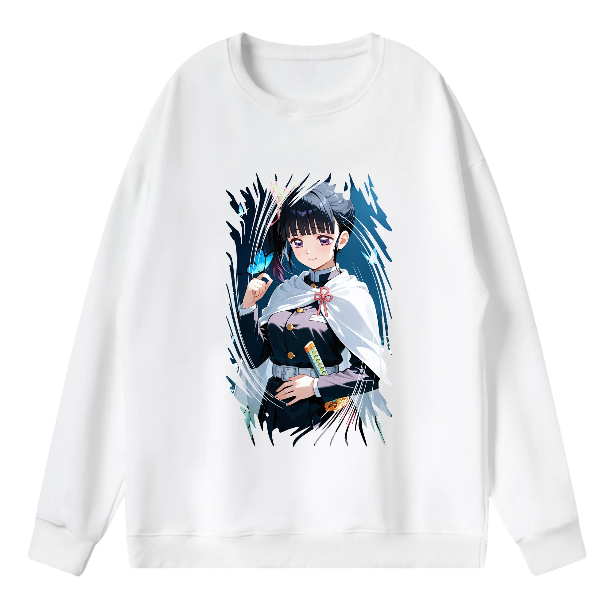 鬼滅の刃 グッズ,栗花落 カナヲ - 薄手 クルーネック スウェット 裏毛260g · ポリエステル 春秋向け カジュアル 男女兼用 · トレーナー デイリー スポーツ 散歩に最適