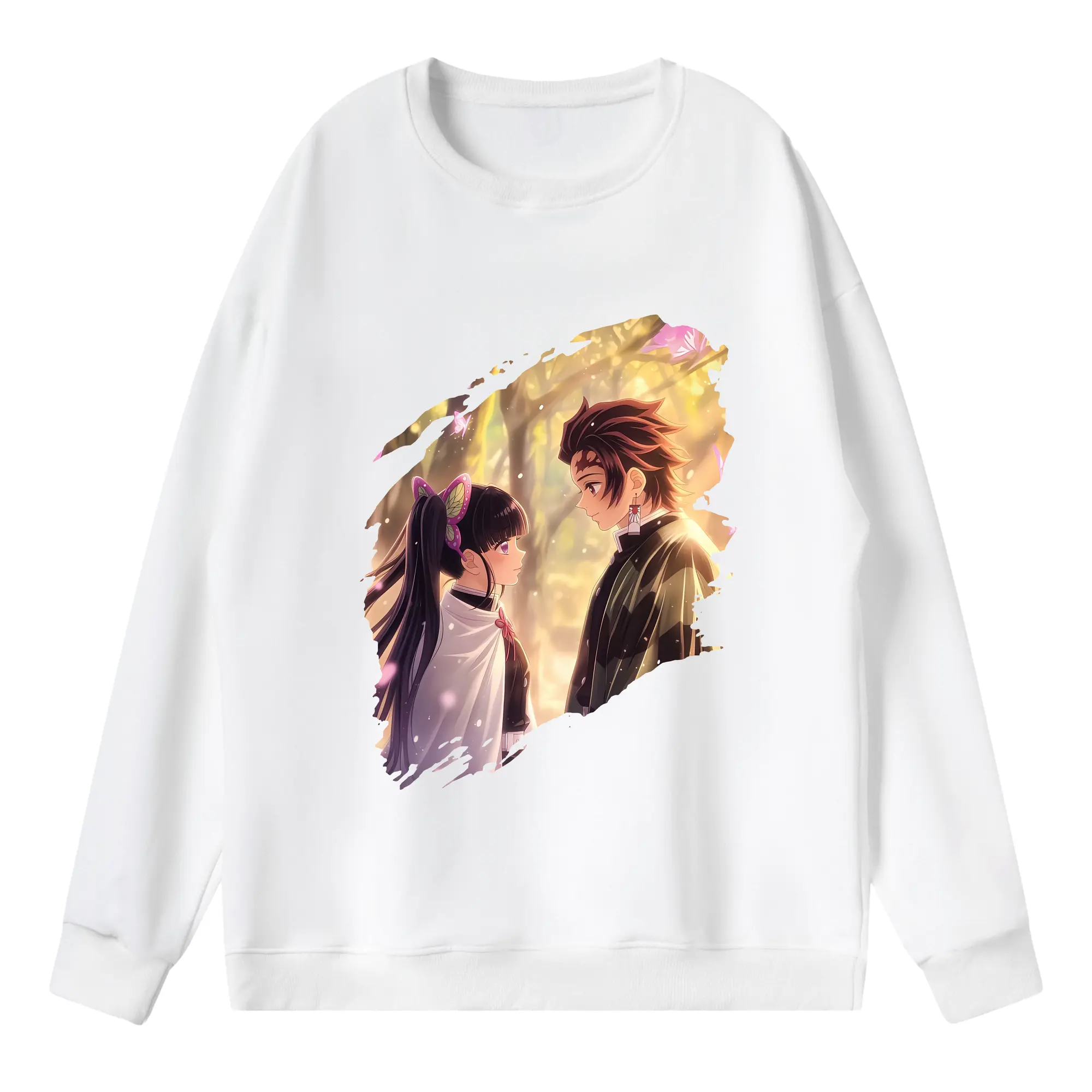 鬼滅の刃 グッズ,栗花落 カナヲ - 薄手 クルーネック スウェット 裏毛260g · ポリエステル 春秋向け カジュアル 男女兼用 · トレーナー デイリー スポーツ 散歩に最適