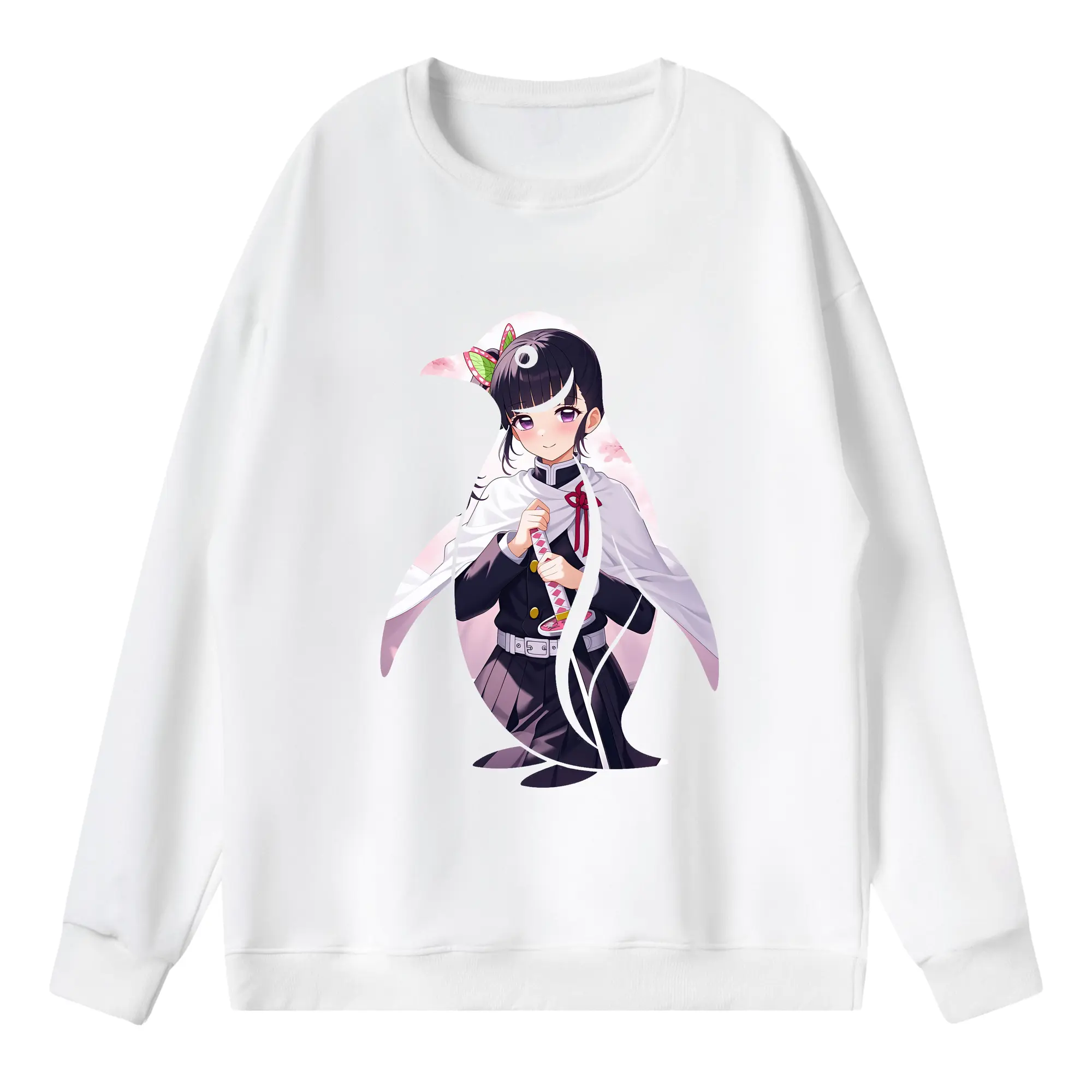 鬼滅の刃 グッズ,栗花落 カナヲ - 薄手 クルーネック スウェット 裏毛260g · ポリエステル 春秋向け カジュアル 男女兼用 · トレーナー デイリー スポーツ 散歩に最適