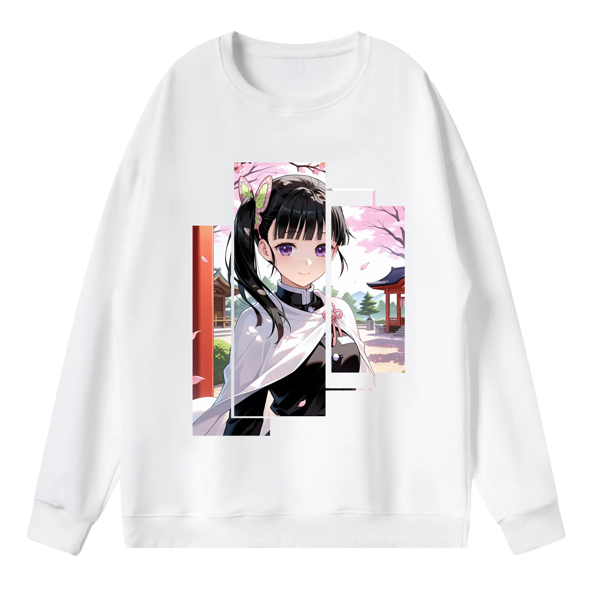 鬼滅の刃 グッズ,栗花落 カナヲ - 薄手 クルーネック スウェット 裏毛260g · ポリエステル 春秋向け カジュアル 男女兼用 · トレーナー デイリー スポーツ 散歩に最適