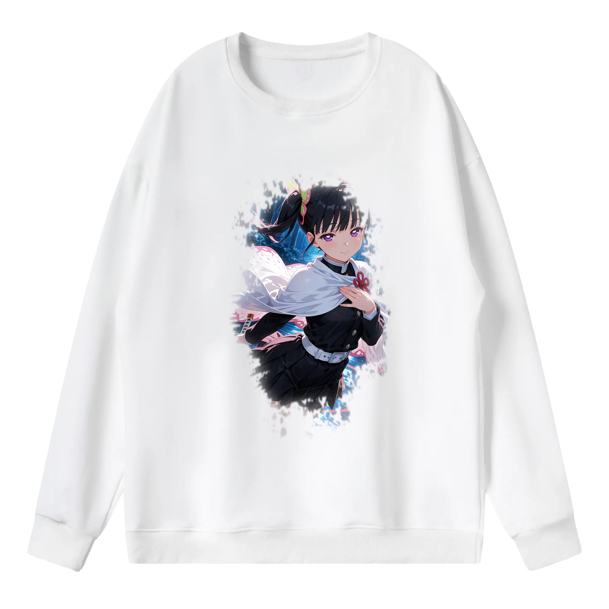 鬼滅の刃 グッズ,栗花落 カナヲ - 薄手 クルーネック スウェット 裏毛260g · ポリエステル 春秋向け カジュアル 男女兼用 · トレーナー デイリー スポーツ 散歩に最適
