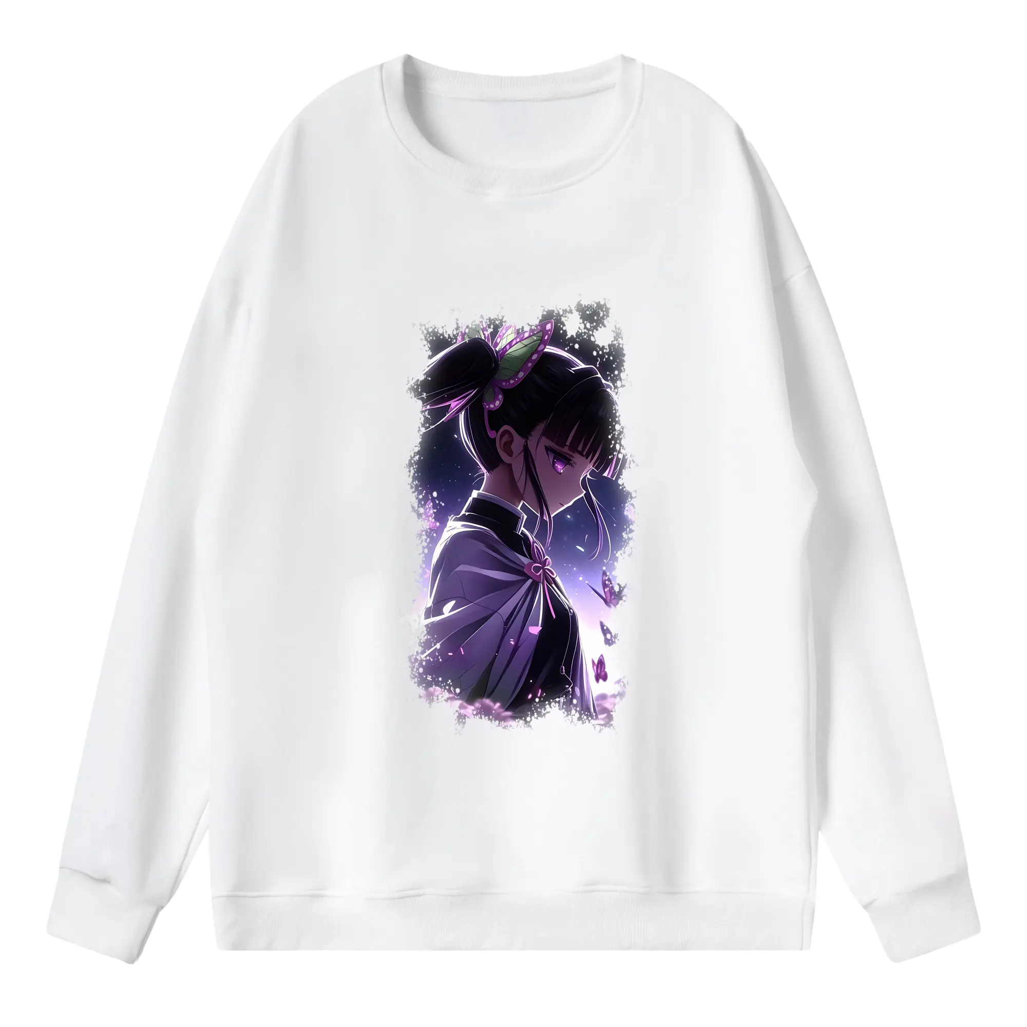 鬼滅の刃 グッズ,栗花落 カナヲ - 薄手 クルーネック スウェット 裏毛260g · ポリエステル 春秋向け カジュアル 男女兼用 · トレーナー デイリー スポーツ 散歩に最適