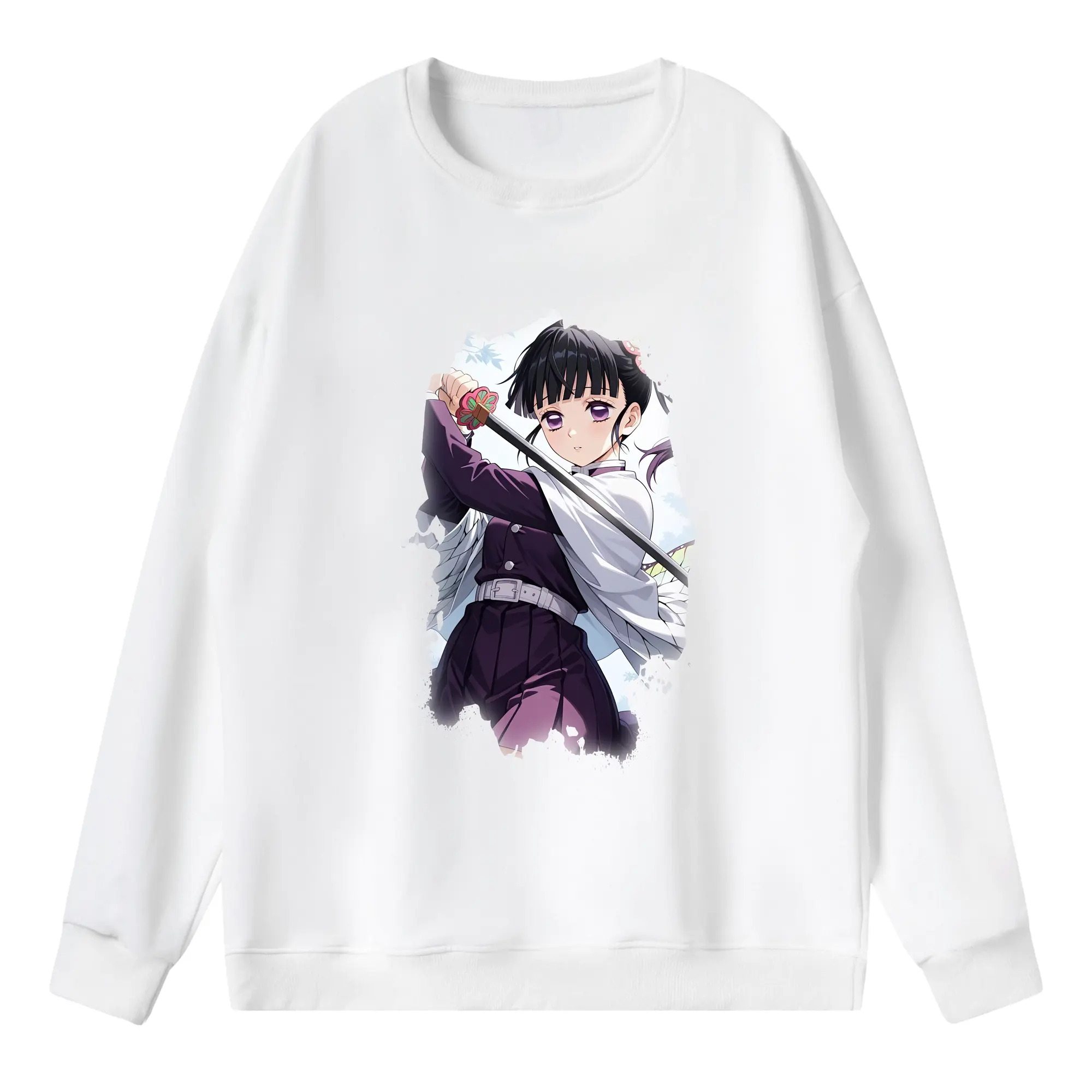 鬼滅の刃 グッズ,栗花落 カナヲ - 薄手 クルーネック スウェット 裏毛260g · ポリエステル 春秋向け カジュアル 男女兼用 · トレーナー デイリー スポーツ 散歩に最適