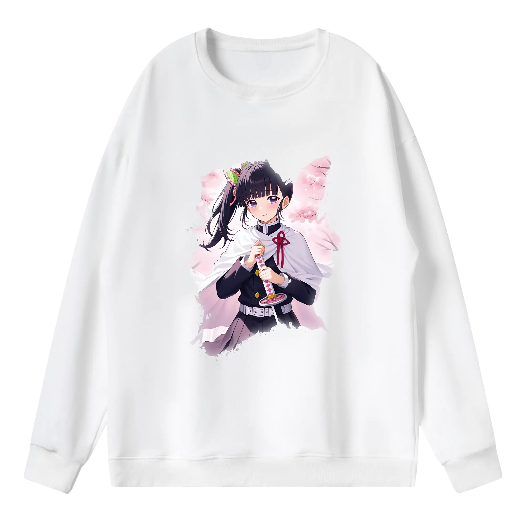 鬼滅の刃 グッズ,栗花落 カナヲ - 薄手 クルーネック スウェット 裏毛260g · ポリエステル 春秋向け カジュアル 男女兼用 · トレーナー デイリー スポーツ 散歩に最適