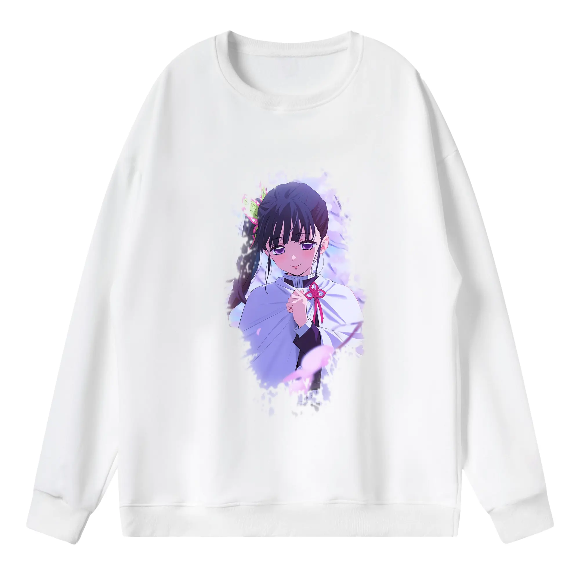 鬼滅の刃 グッズ,栗花落 カナヲ - 薄手 クルーネック スウェット 裏毛260g · ポリエステル 春秋向け カジュアル 男女兼用 · トレーナー デイリー スポーツ 散歩に最適