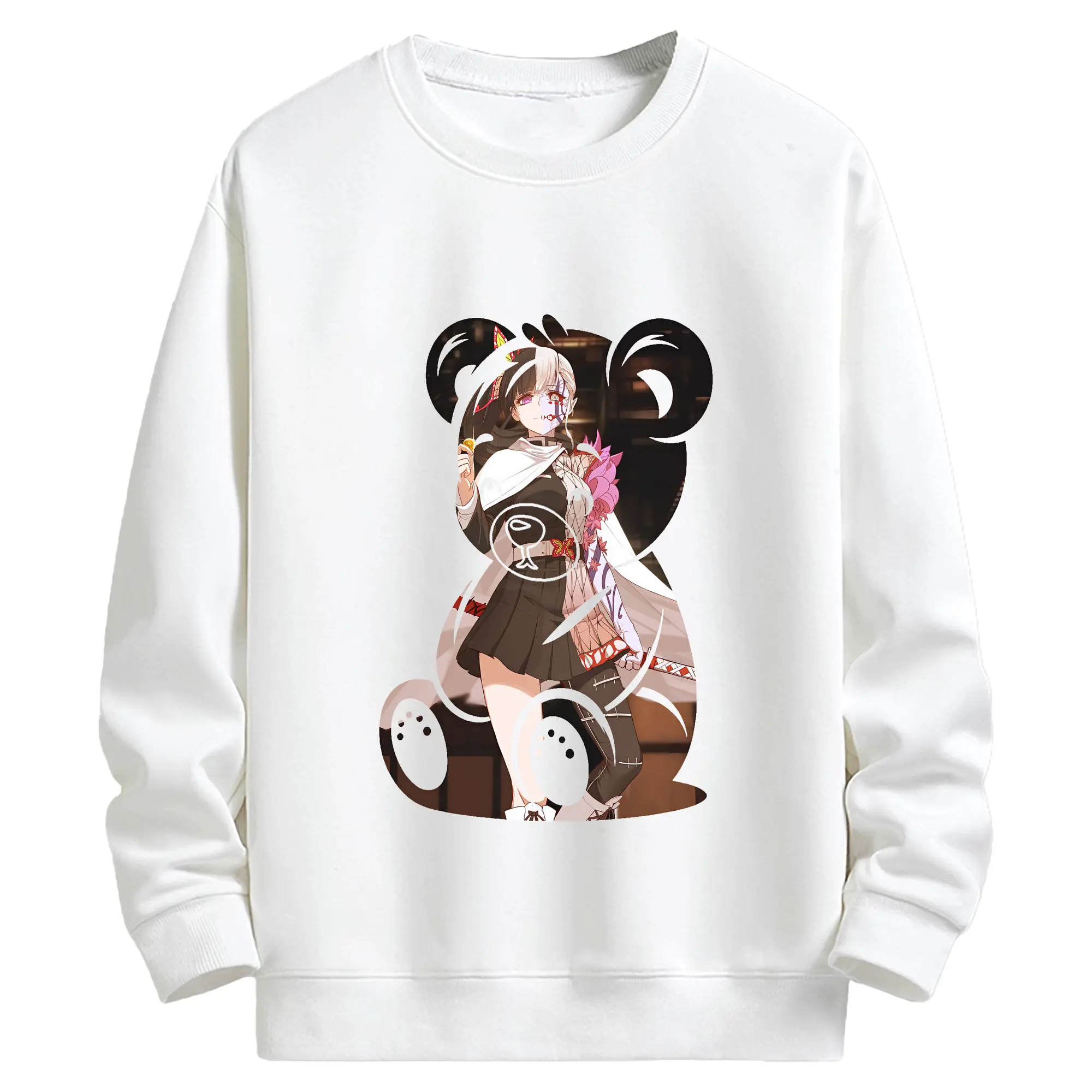 鬼滅の刃 グッズ,栗花落 カナヲ - キッズ クルーネックスウェットシャツ ・ フロントプリント ・ 綿80％ ポリエステル20％ ・ 快適 通学 スポーツ 日常使い お散歩用