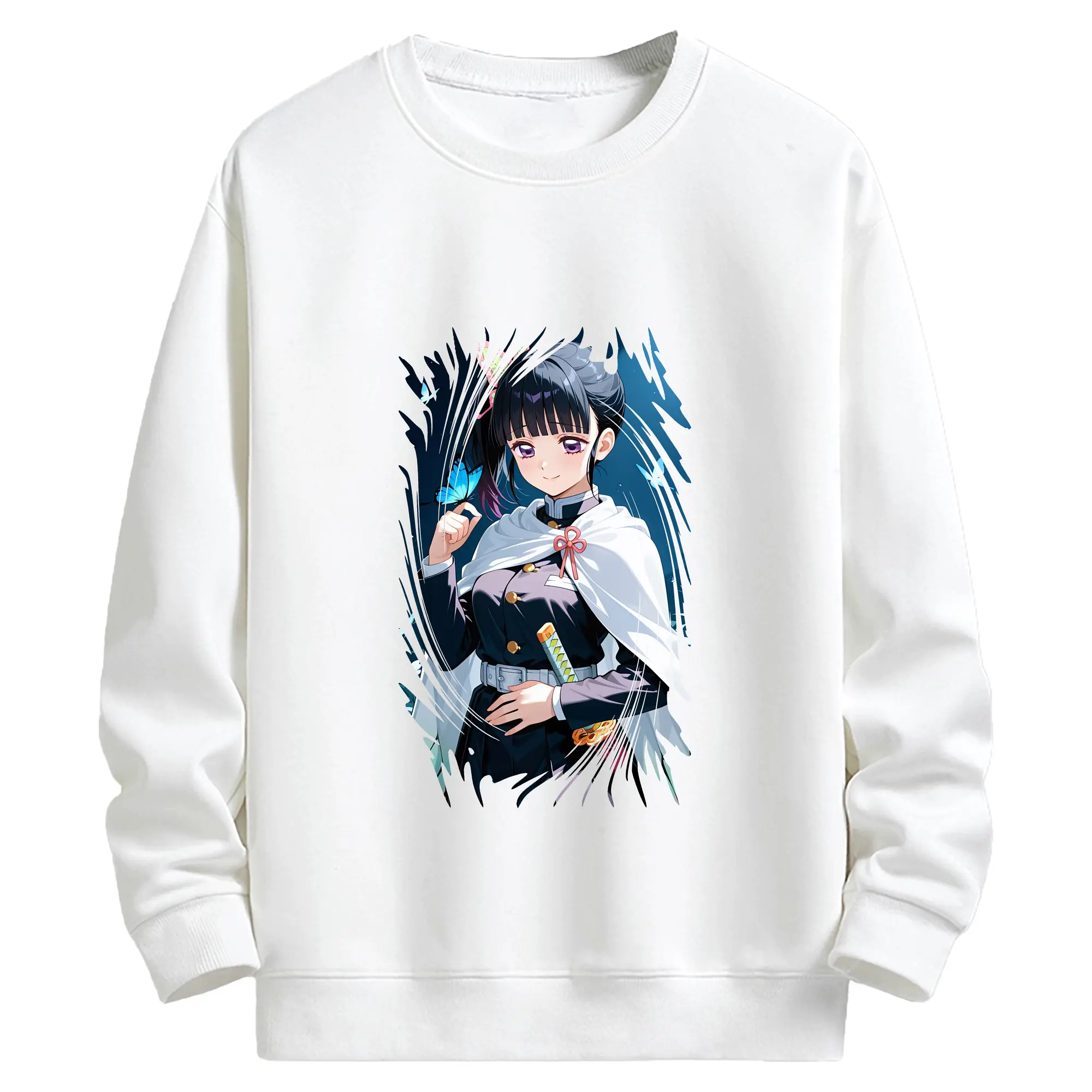 鬼滅の刃 グッズ,栗花落 カナヲ - キッズ クルーネックスウェットシャツ ・ フロントプリント ・ 綿80％ ポリエステル20％ ・ 快適 通学 スポーツ 日常使い お散歩用