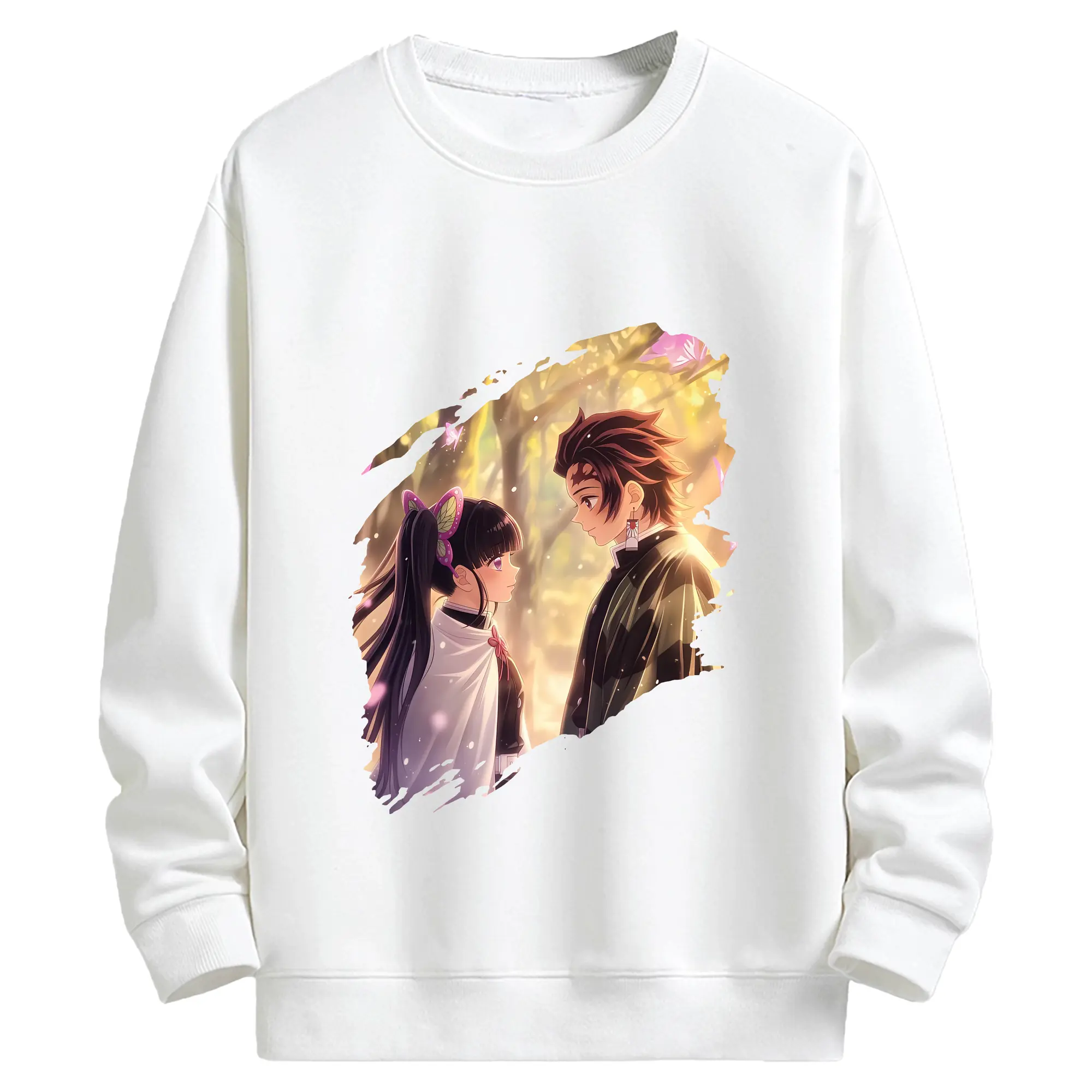 鬼滅の刃 グッズ,栗花落 カナヲ - キッズ クルーネックスウェットシャツ ・ フロントプリント ・ 綿80％ ポリエステル20％ ・ 快適 通学 スポーツ 日常使い お散歩用