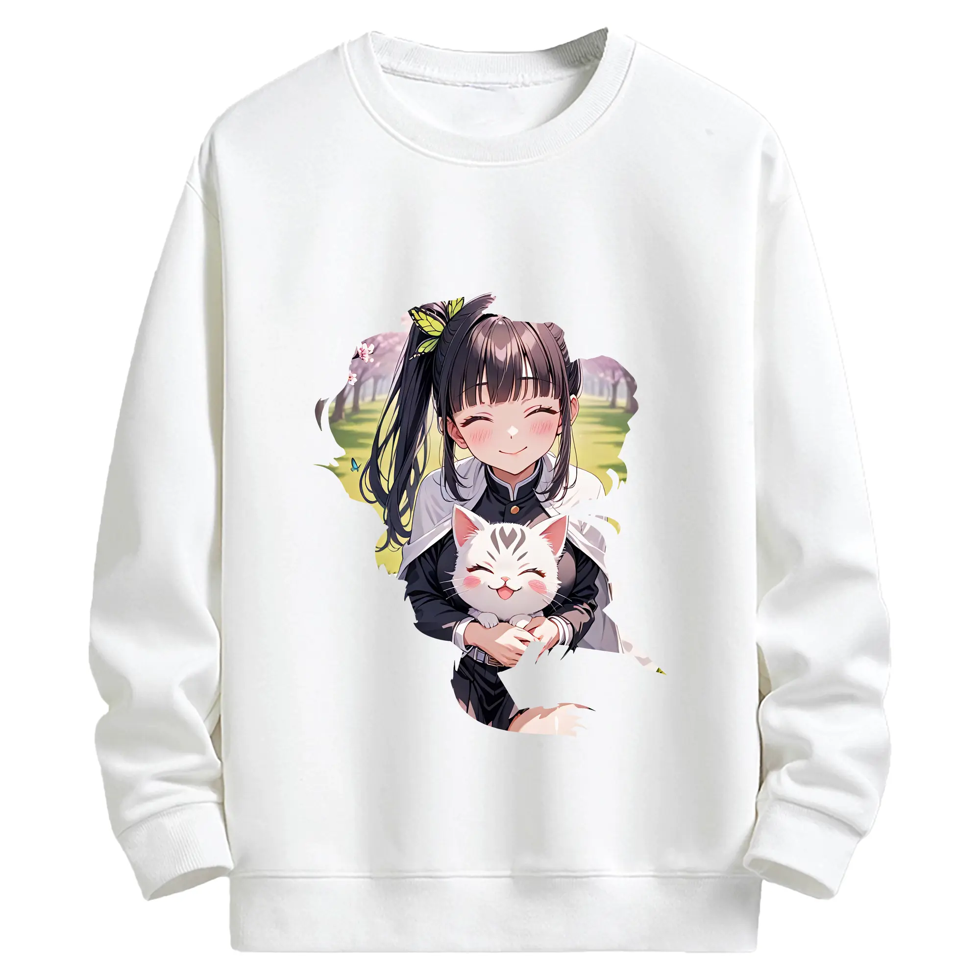 鬼滅の刃 グッズ,栗花落 カナヲ - キッズ クルーネックスウェットシャツ ・ フロントプリント ・ 綿80％ ポリエステル20％ ・ 快適 通学 スポーツ 日常使い お散歩用