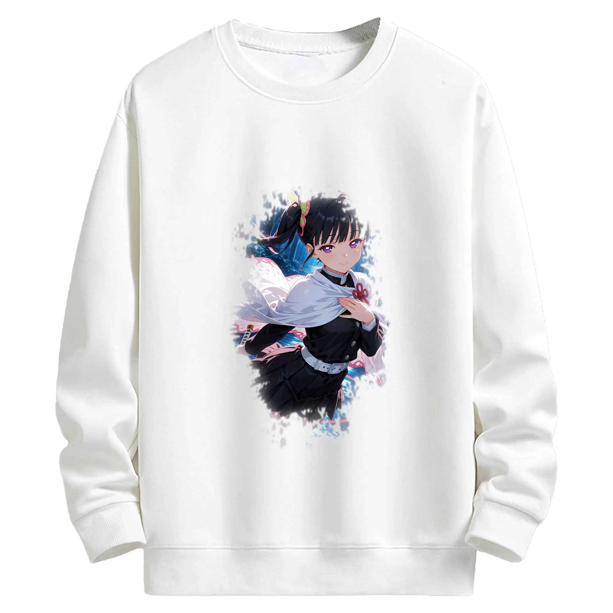 鬼滅の刃 グッズ,栗花落 カナヲ - キッズ クルーネックスウェットシャツ ・ フロントプリント ・ 綿80％ ポリエステル20％ ・ 快適 通学 スポーツ 日常使い お散歩用