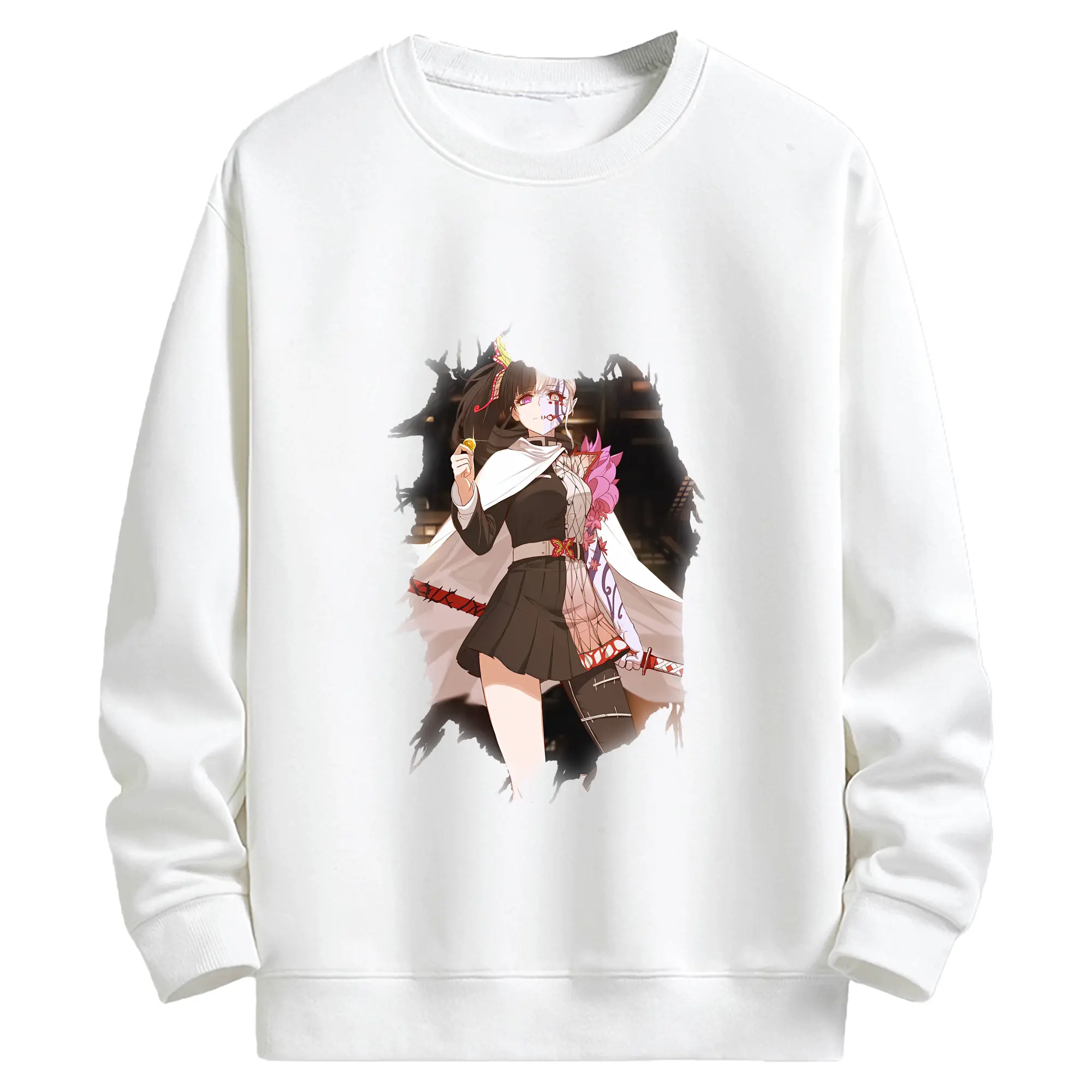 鬼滅の刃 グッズ,栗花落 カナヲ - キッズ クルーネックスウェットシャツ ・ フロントプリント ・ 綿80％ ポリエステル20％ ・ 快適 通学 スポーツ 日常使い お散歩用