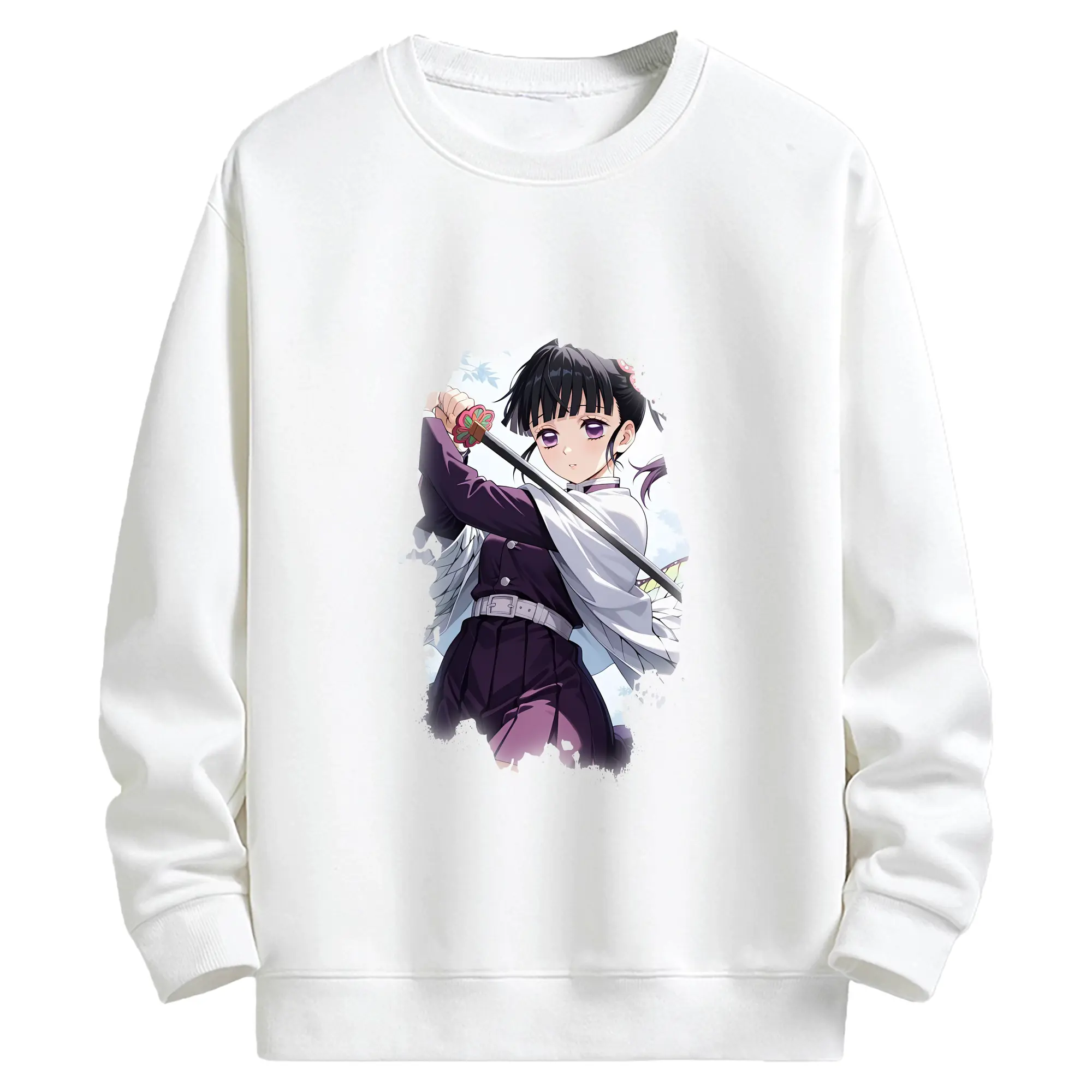 鬼滅の刃 グッズ,栗花落 カナヲ - キッズ クルーネックスウェットシャツ ・ フロントプリント ・ 綿80％ ポリエステル20％ ・ 快適 通学 スポーツ 日常使い お散歩用