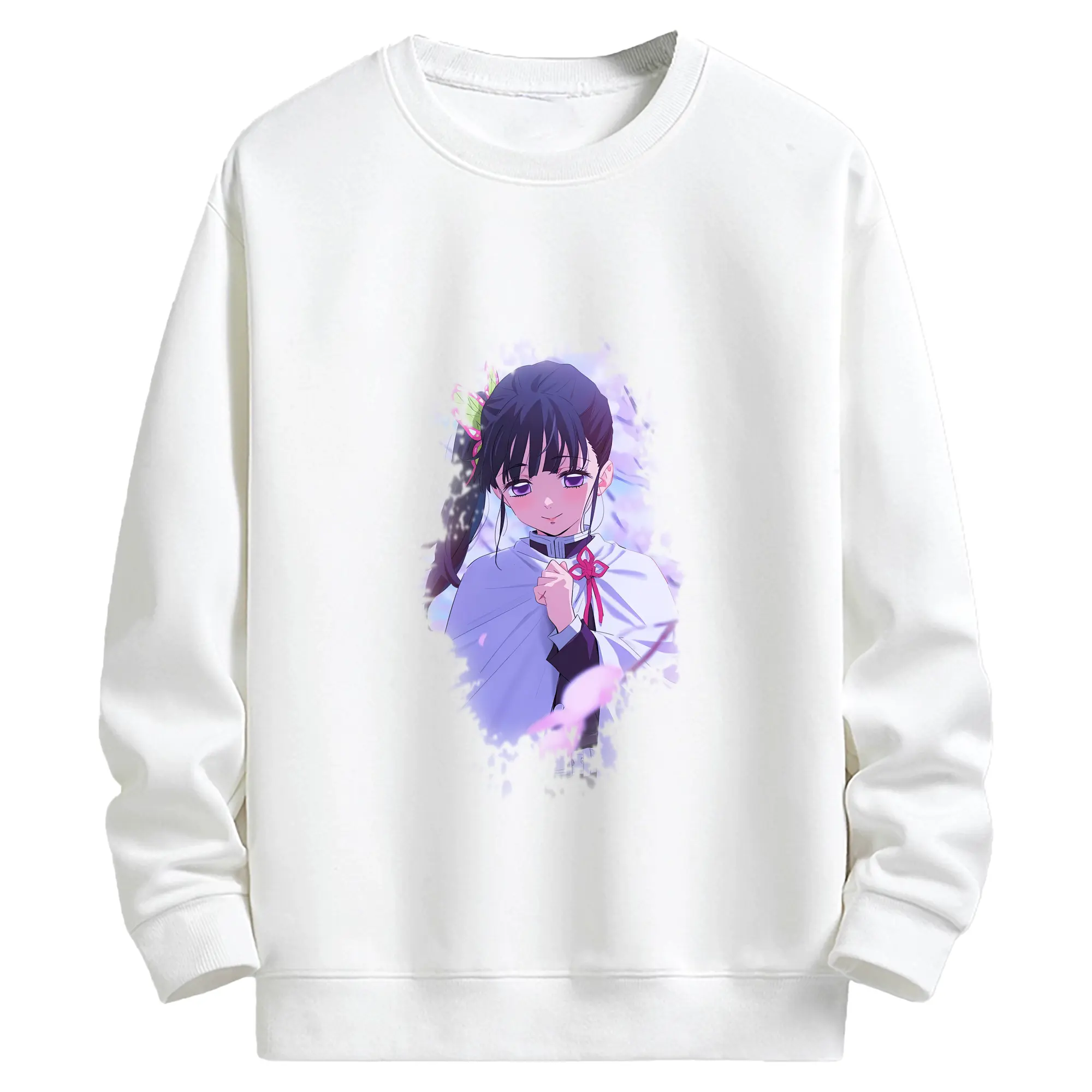鬼滅の刃 グッズ,栗花落 カナヲ - キッズ クルーネックスウェットシャツ ・ フロントプリント ・ 綿80％ ポリエステル20％ ・ 快適 通学 スポーツ 日常使い お散歩用