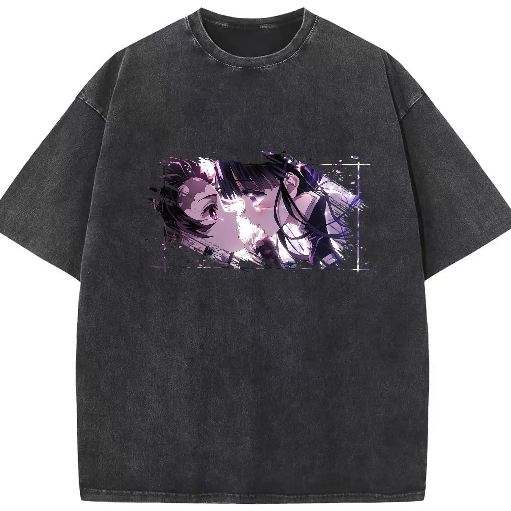 鬼滅の刃 グッズ,栗花落 カナヲ - 綿100％ ヴィンテージ風 半袖Tシャツ ・ フロントプリント ・ 柔らか肌触り ・ 通気性 快適 ・ スポーツ カジュアル 外出用