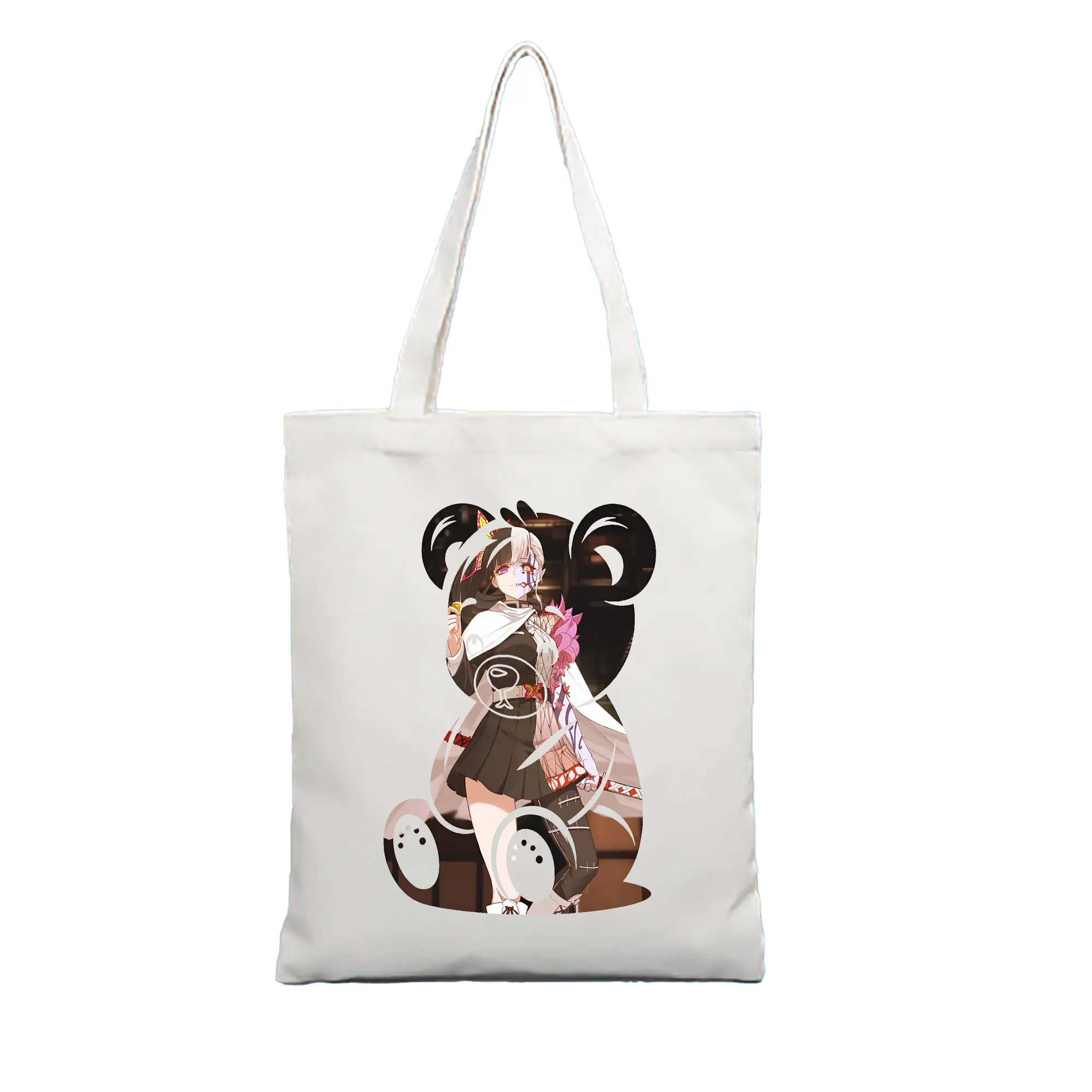 鬼滅の刃 グッズ,栗花落 カナヲ - 縦型キャンバス手提げバッグ（トートバッグ） ・ キャンバス素材 ・ ショッピング用 ・ 軽量 丈夫 お手入れ簡単