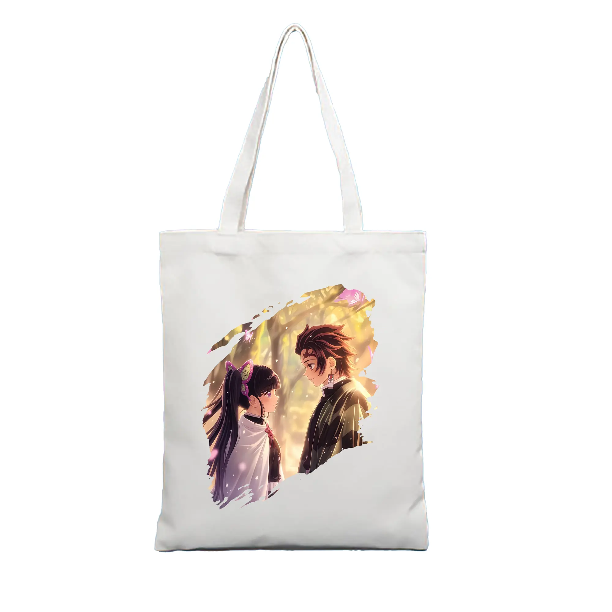 鬼滅の刃 グッズ,栗花落 カナヲ - 縦型キャンバス手提げバッグ（トートバッグ） ・ キャンバス素材 ・ ショッピング用 ・ 軽量 丈夫 お手入れ簡単