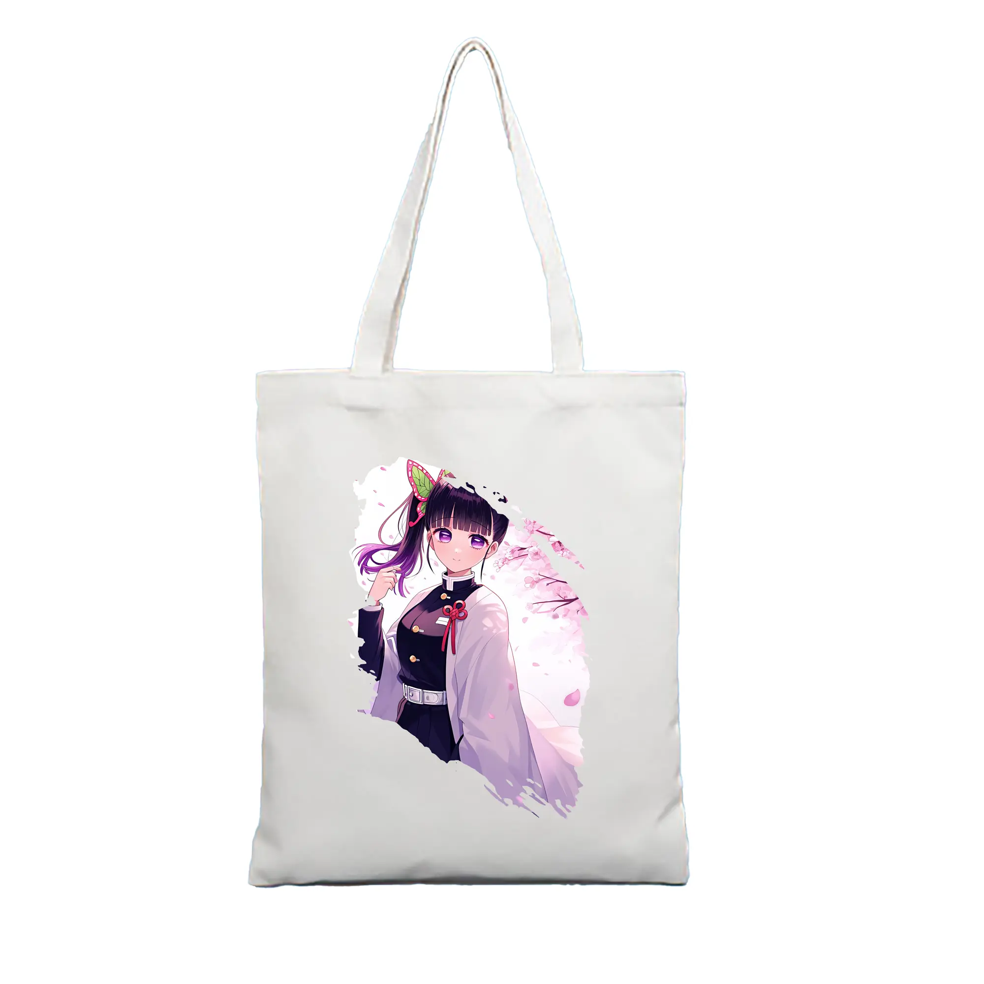 鬼滅の刃 グッズ,栗花落 カナヲ - 縦型キャンバス手提げバッグ（トートバッグ） ・ キャンバス素材 ・ ショッピング用 ・ 軽量 丈夫 お手入れ簡単
