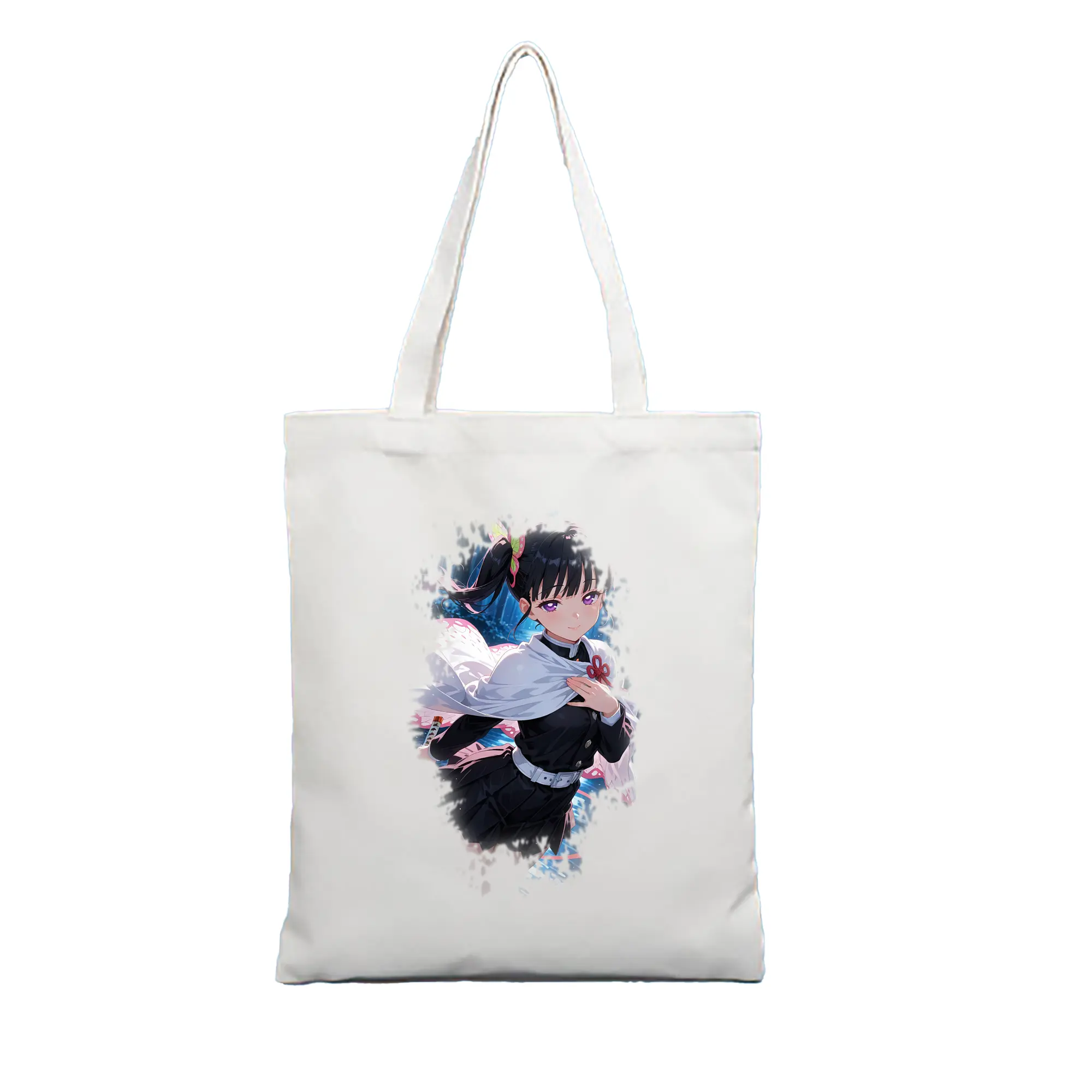 鬼滅の刃 グッズ,栗花落 カナヲ - 縦型キャンバス手提げバッグ（トートバッグ） ・ キャンバス素材 ・ ショッピング用 ・ 軽量 丈夫 お手入れ簡単