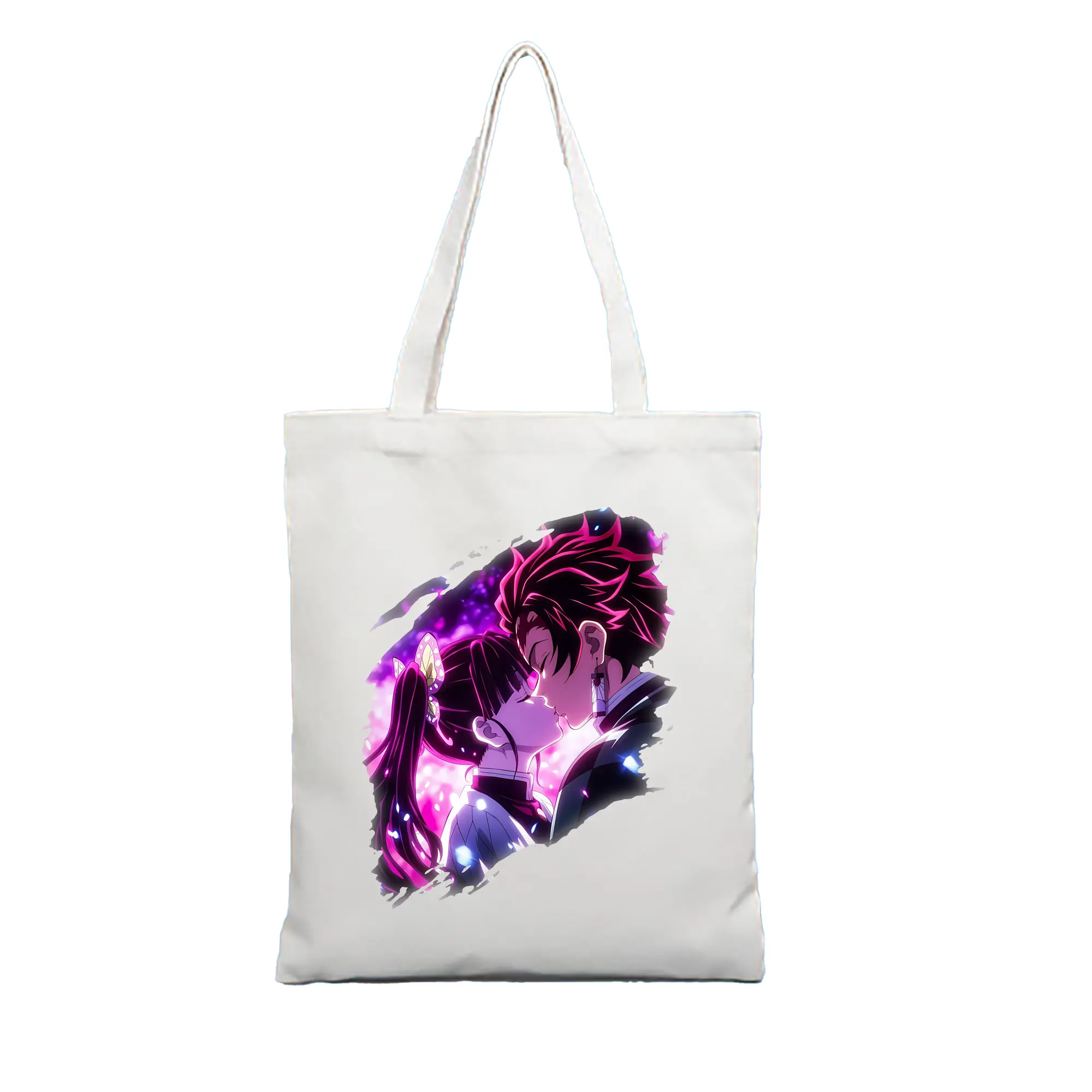 鬼滅の刃 グッズ,栗花落 カナヲ - 縦型キャンバス手提げバッグ（トートバッグ） ・ キャンバス素材 ・ ショッピング用 ・ 軽量 丈夫 お手入れ簡単