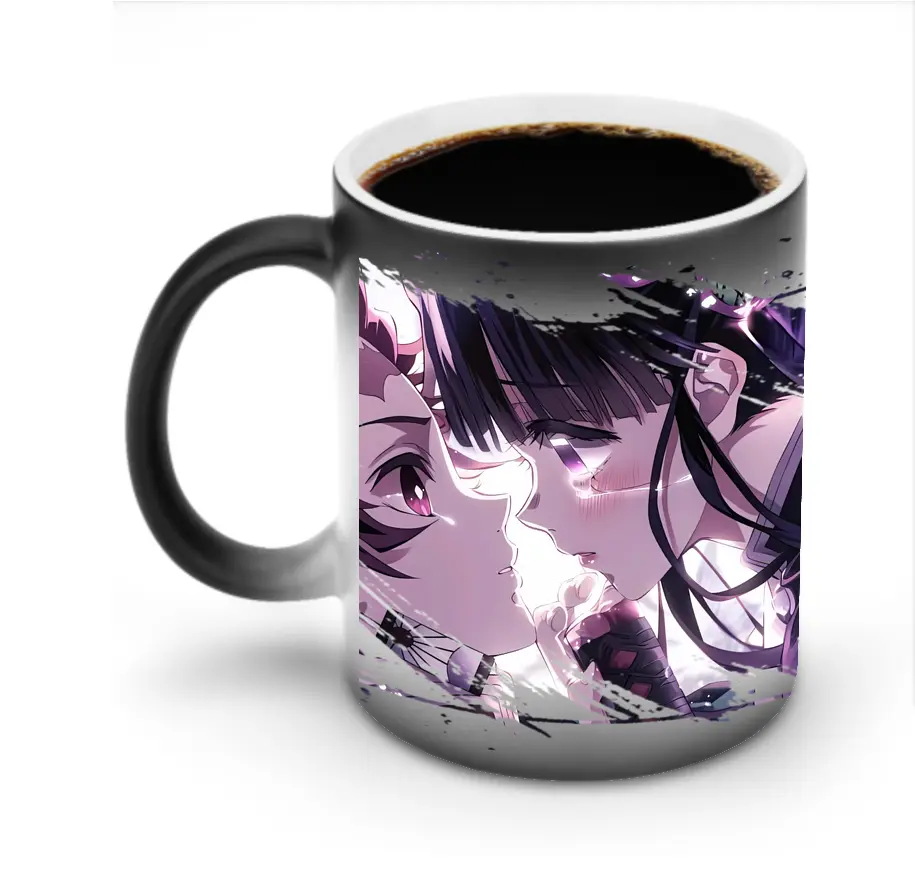 鬼滅の刃 グッズ,栗花落 カナヲ - 変色マグカップ ・ セラミック ・ 熱転写プリント ・ 耐久性 高品質 ・ ギフト・自宅用 コーヒー お茶