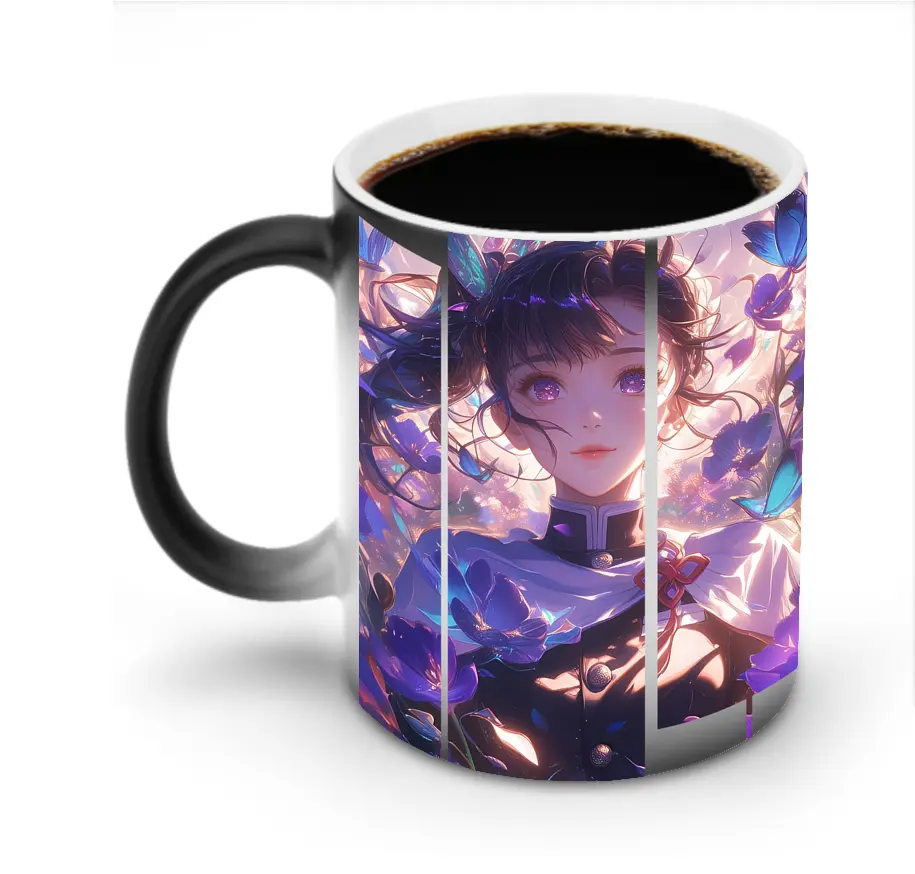 鬼滅の刃 グッズ,栗花落 カナヲ - 変色マグカップ ・ セラミック ・ 熱転写プリント ・ 耐久性 高品質 ・ ギフト・自宅用 コーヒー お茶