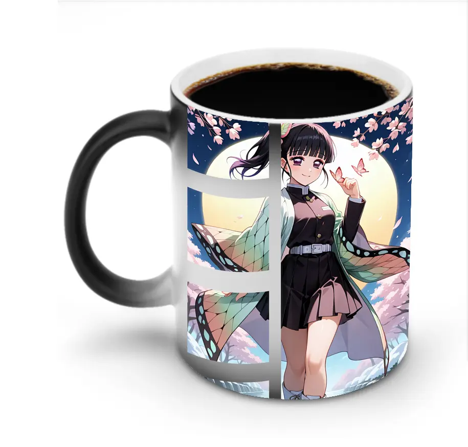鬼滅の刃 グッズ,栗花落 カナヲ - 変色マグカップ ・ セラミック ・ 熱転写プリント ・ 耐久性 高品質 ・ ギフト・自宅用 コーヒー お茶