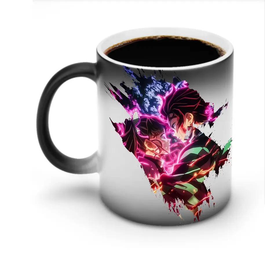 鬼滅の刃 グッズ,栗花落 カナヲ - 変色マグカップ ・ セラミック ・ 熱転写プリント ・ 耐久性 高品質 ・ ギフト・自宅用 コーヒー お茶