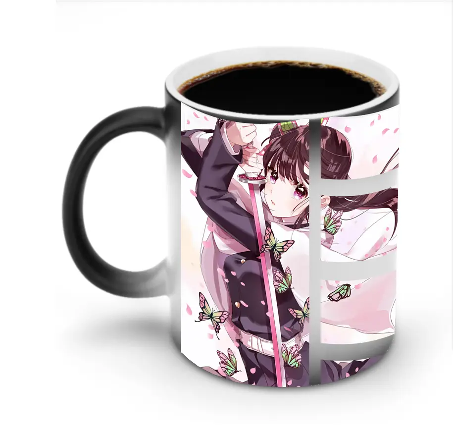 鬼滅の刃 グッズ,栗花落 カナヲ - 変色マグカップ ・ セラミック ・ 熱転写プリント ・ 耐久性 高品質 ・ ギフト・自宅用 コーヒー お茶