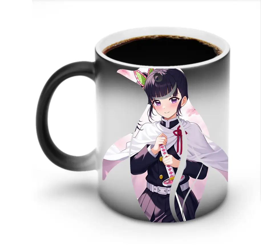 鬼滅の刃 グッズ,栗花落 カナヲ - 変色マグカップ ・ セラミック ・ 熱転写プリント ・ 耐久性 高品質 ・ ギフト・自宅用 コーヒー お茶