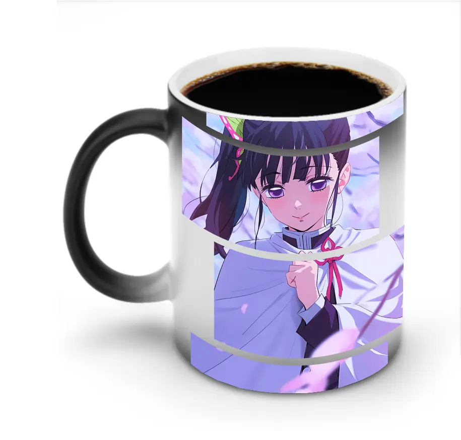 鬼滅の刃 グッズ,栗花落 カナヲ - 変色マグカップ ・ セラミック ・ 熱転写プリント ・ 耐久性 高品質 ・ ギフト・自宅用 コーヒー お茶