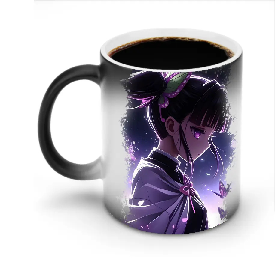 鬼滅の刃 グッズ,栗花落 カナヲ - 変色マグカップ ・ セラミック ・ 熱転写プリント ・ 耐久性 高品質 ・ ギフト・自宅用 コーヒー お茶