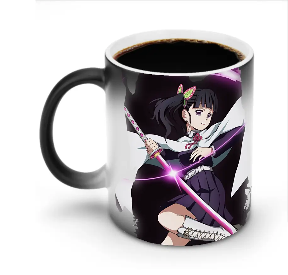 鬼滅の刃 グッズ,栗花落 カナヲ - 変色マグカップ ・ セラミック ・ 熱転写プリント ・ 耐久性 高品質 ・ ギフト・自宅用 コーヒー お茶