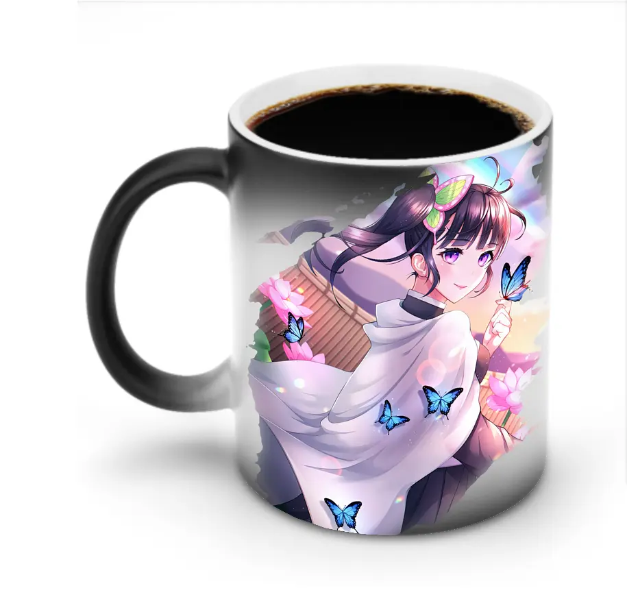 鬼滅の刃 グッズ,栗花落 カナヲ - 変色マグカップ ・ セラミック ・ 熱転写プリント ・ 耐久性 高品質 ・ ギフト・自宅用 コーヒー お茶
