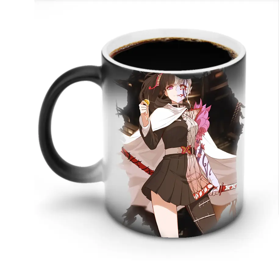 鬼滅の刃 グッズ,栗花落 カナヲ - 変色マグカップ ・ セラミック ・ 熱転写プリント ・ 耐久性 高品質 ・ ギフト・自宅用 コーヒー お茶
