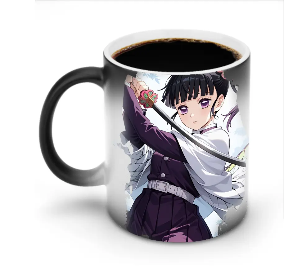鬼滅の刃 グッズ,栗花落 カナヲ - 変色マグカップ ・ セラミック ・ 熱転写プリント ・ 耐久性 高品質 ・ ギフト・自宅用 コーヒー お茶