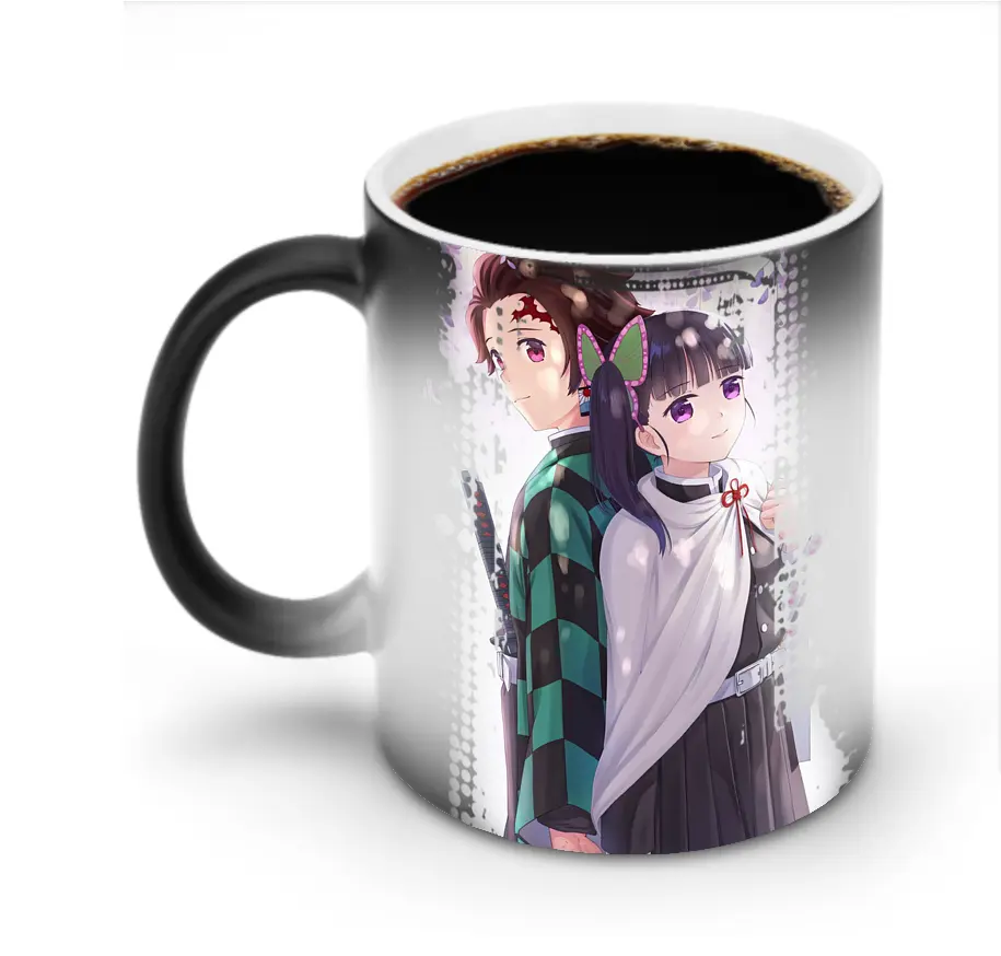 鬼滅の刃 グッズ,栗花落 カナヲ - 変色マグカップ ・ セラミック ・ 熱転写プリント ・ 耐久性 高品質 ・ ギフト・自宅用 コーヒー お茶