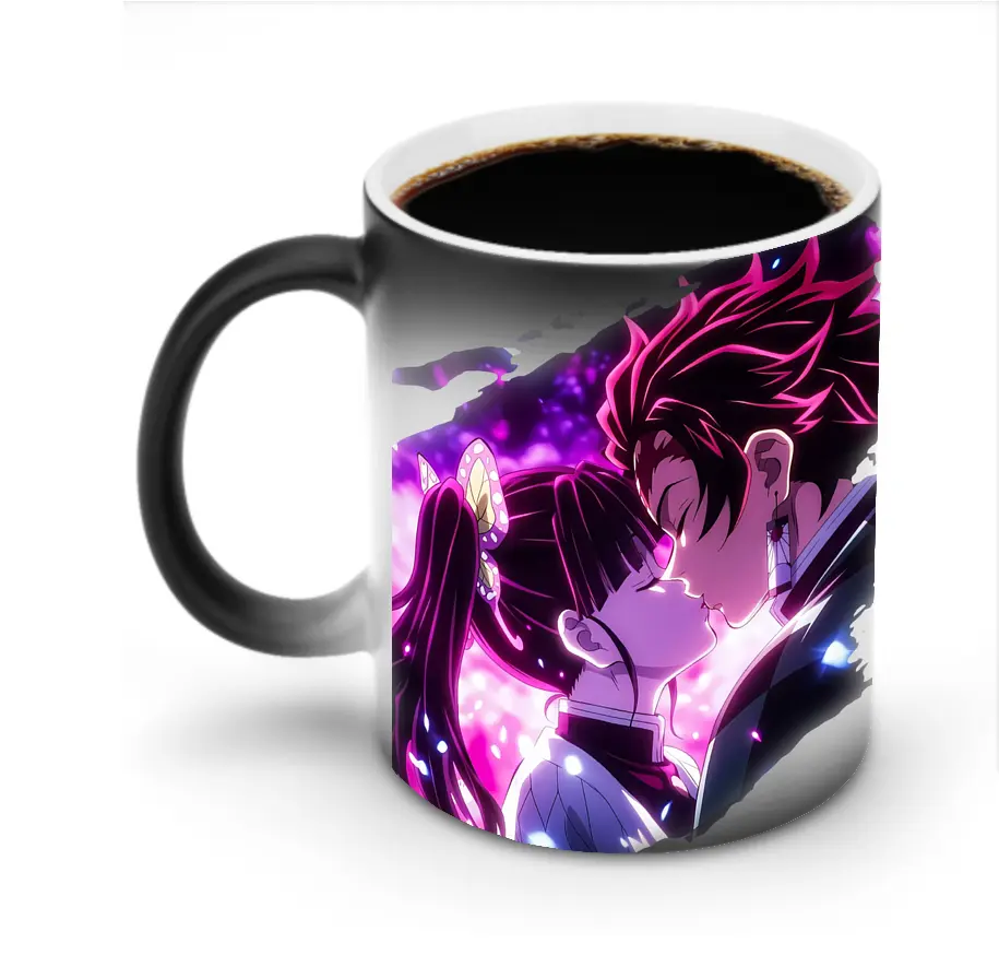 鬼滅の刃 グッズ,栗花落 カナヲ - 変色マグカップ ・ セラミック ・ 熱転写プリント ・ 耐久性 高品質 ・ ギフト・自宅用 コーヒー お茶
