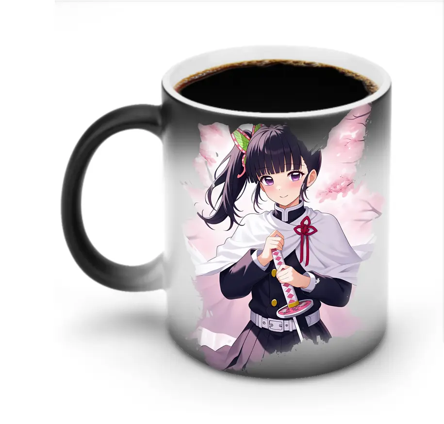 鬼滅の刃 グッズ,栗花落 カナヲ - 変色マグカップ ・ セラミック ・ 熱転写プリント ・ 耐久性 高品質 ・ ギフト・自宅用 コーヒー お茶