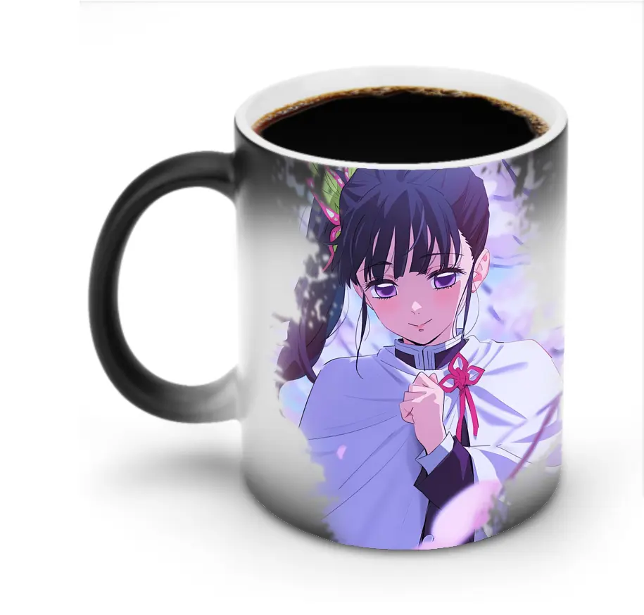 鬼滅の刃 グッズ,栗花落 カナヲ - 変色マグカップ ・ セラミック ・ 熱転写プリント ・ 耐久性 高品質 ・ ギフト・自宅用 コーヒー お茶
