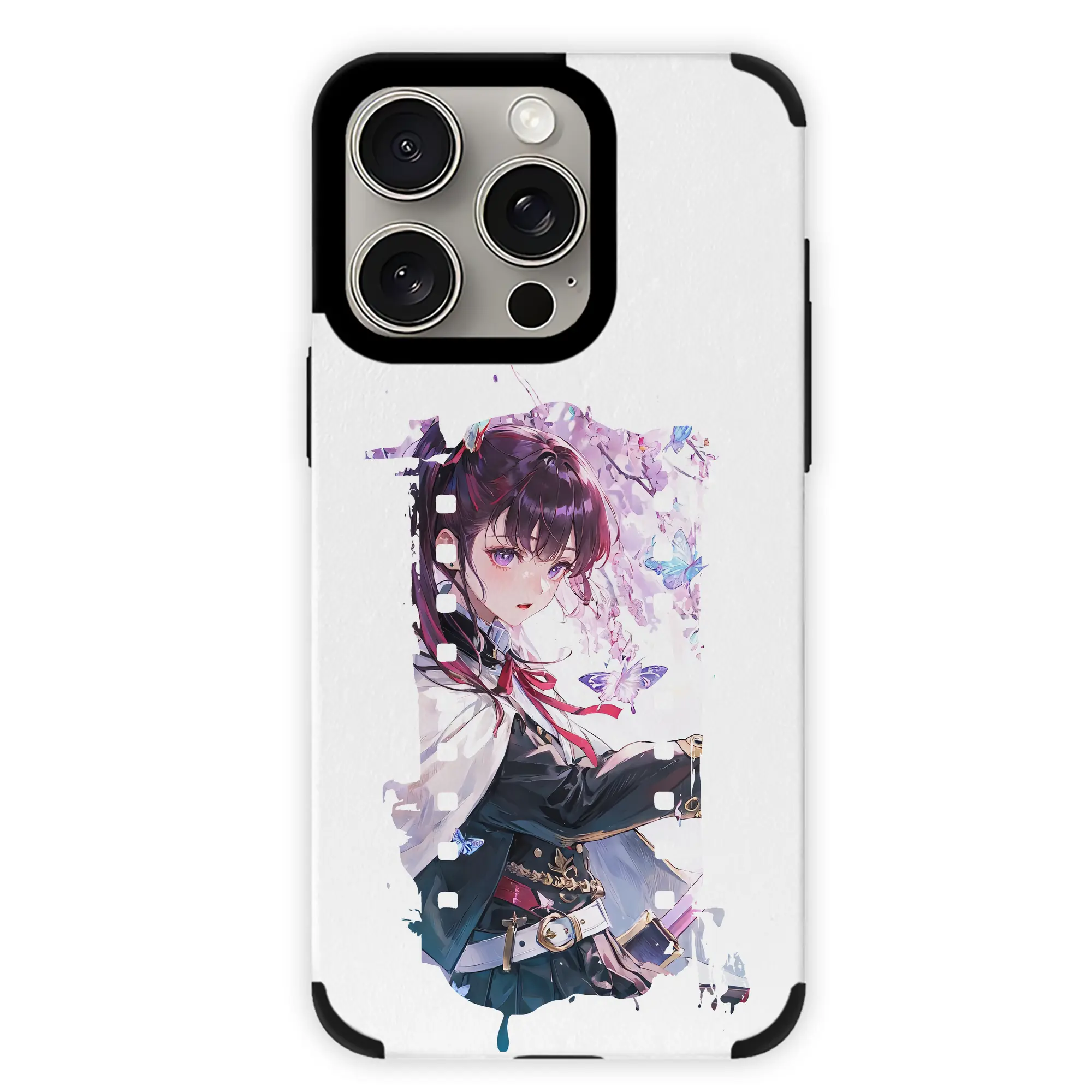 鬼滅の刃 グッズ,栗花落 カナヲ - IPhone15ProMax対応 ・ PUレザースマホケース ・ 耐衝撃 ・ 黄変防止 ・ 360度全面保護 ・ 柔らか手触り ・ 3D立体ボタン