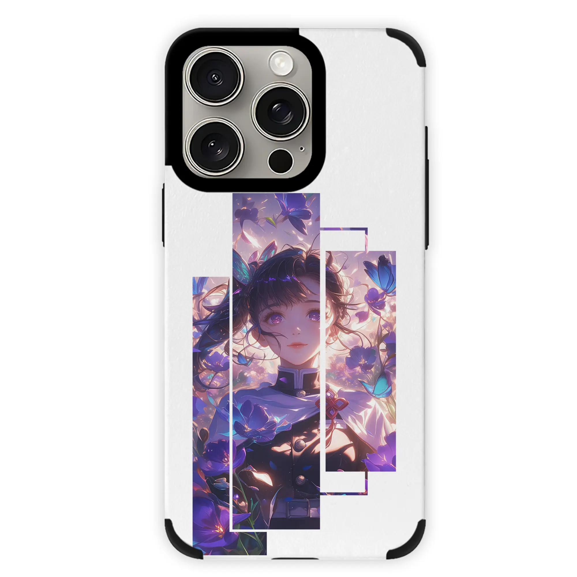 鬼滅の刃 グッズ,栗花落 カナヲ - IPhone15ProMax対応 ・ PUレザースマホケース ・ 耐衝撃 ・ 黄変防止 ・ 360度全面保護 ・ 柔らか手触り ・ 3D立体ボタン