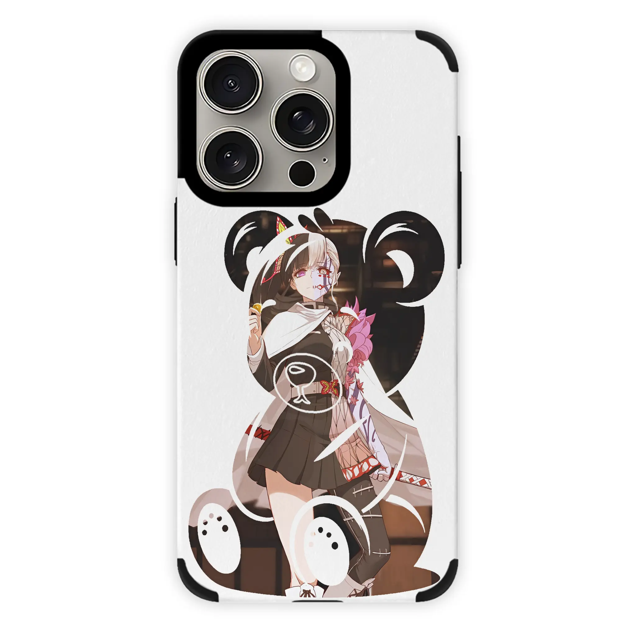 鬼滅の刃 グッズ,栗花落 カナヲ - IPhone15ProMax対応 ・ PUレザースマホケース ・ 耐衝撃 ・ 黄変防止 ・ 360度全面保護 ・ 柔らか手触り ・ 3D立体ボタン