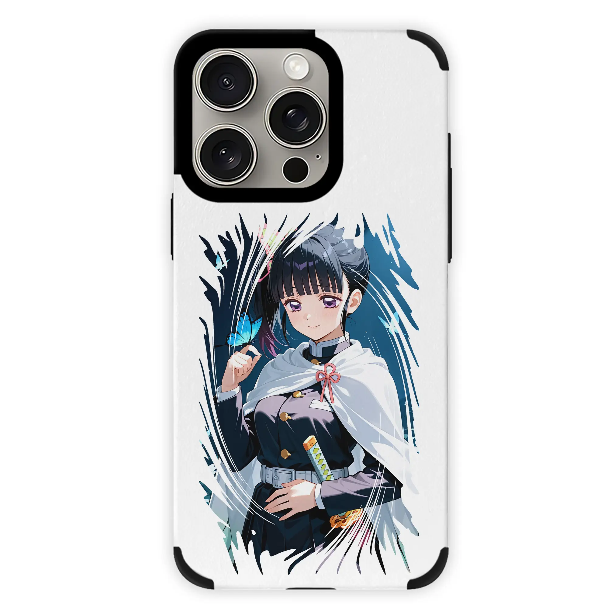 鬼滅の刃 グッズ,栗花落 カナヲ - IPhone15ProMax対応 ・ PUレザースマホケース ・ 耐衝撃 ・ 黄変防止 ・ 360度全面保護 ・ 柔らか手触り ・ 3D立体ボタン