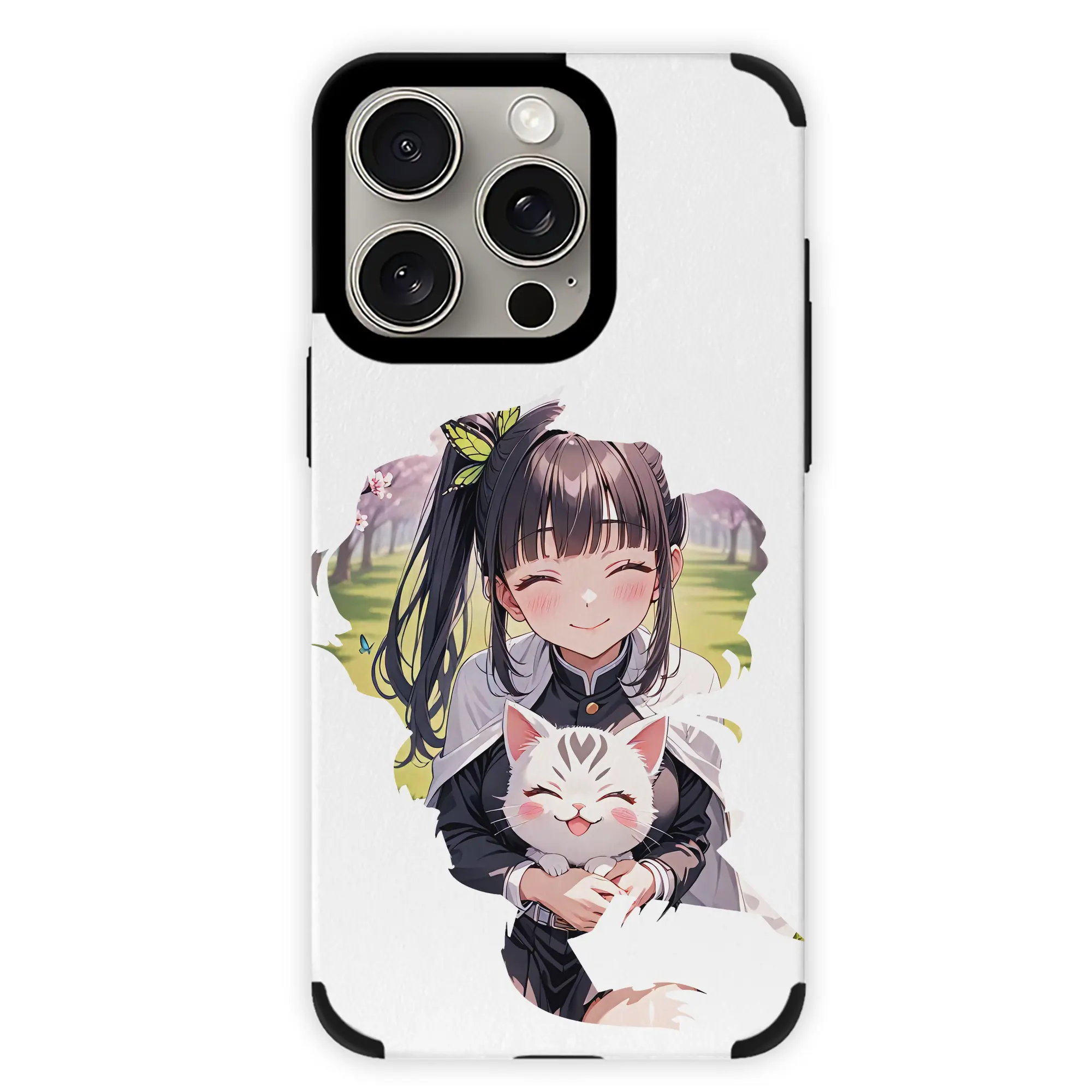 鬼滅の刃 グッズ,栗花落 カナヲ - IPhone15ProMax対応 ・ PUレザースマホケース ・ 耐衝撃 ・ 黄変防止 ・ 360度全面保護 ・ 柔らか手触り ・ 3D立体ボタン