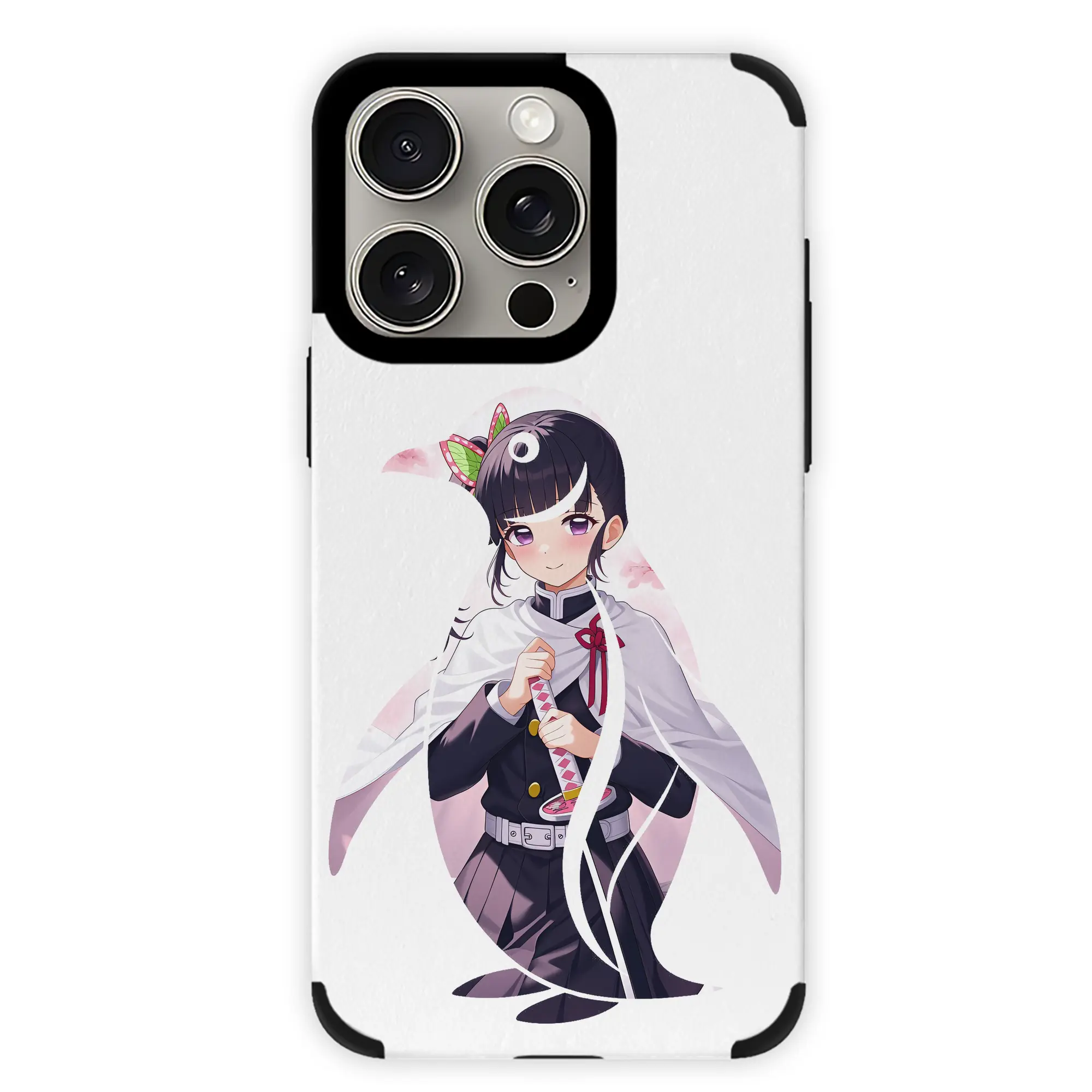 鬼滅の刃 グッズ,栗花落 カナヲ - IPhone15ProMax対応 ・ PUレザースマホケース ・ 耐衝撃 ・ 黄変防止 ・ 360度全面保護 ・ 柔らか手触り ・ 3D立体ボタン