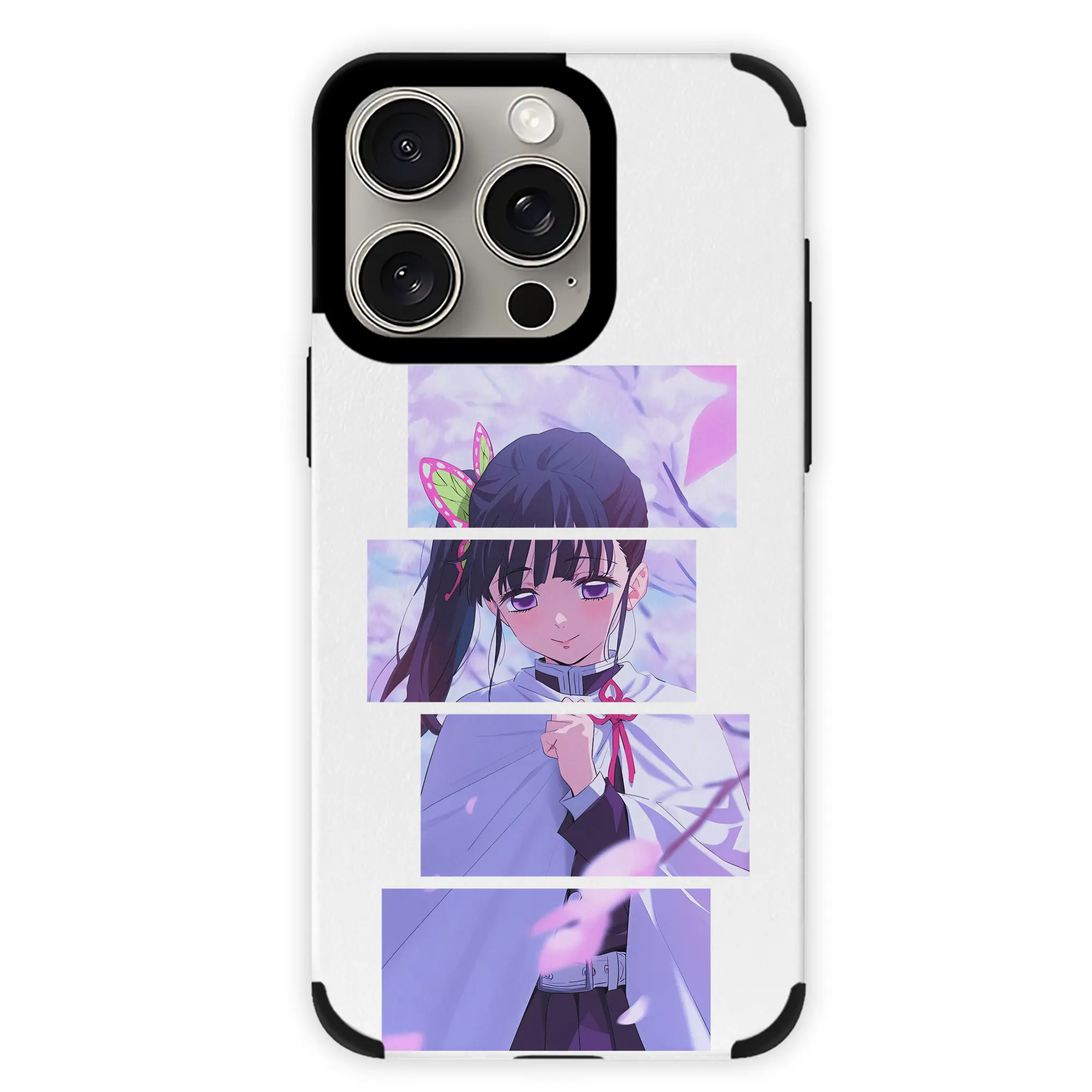 鬼滅の刃 グッズ,栗花落 カナヲ - IPhone15ProMax対応 ・ PUレザースマホケース ・ 耐衝撃 ・ 黄変防止 ・ 360度全面保護 ・ 柔らか手触り ・ 3D立体ボタン