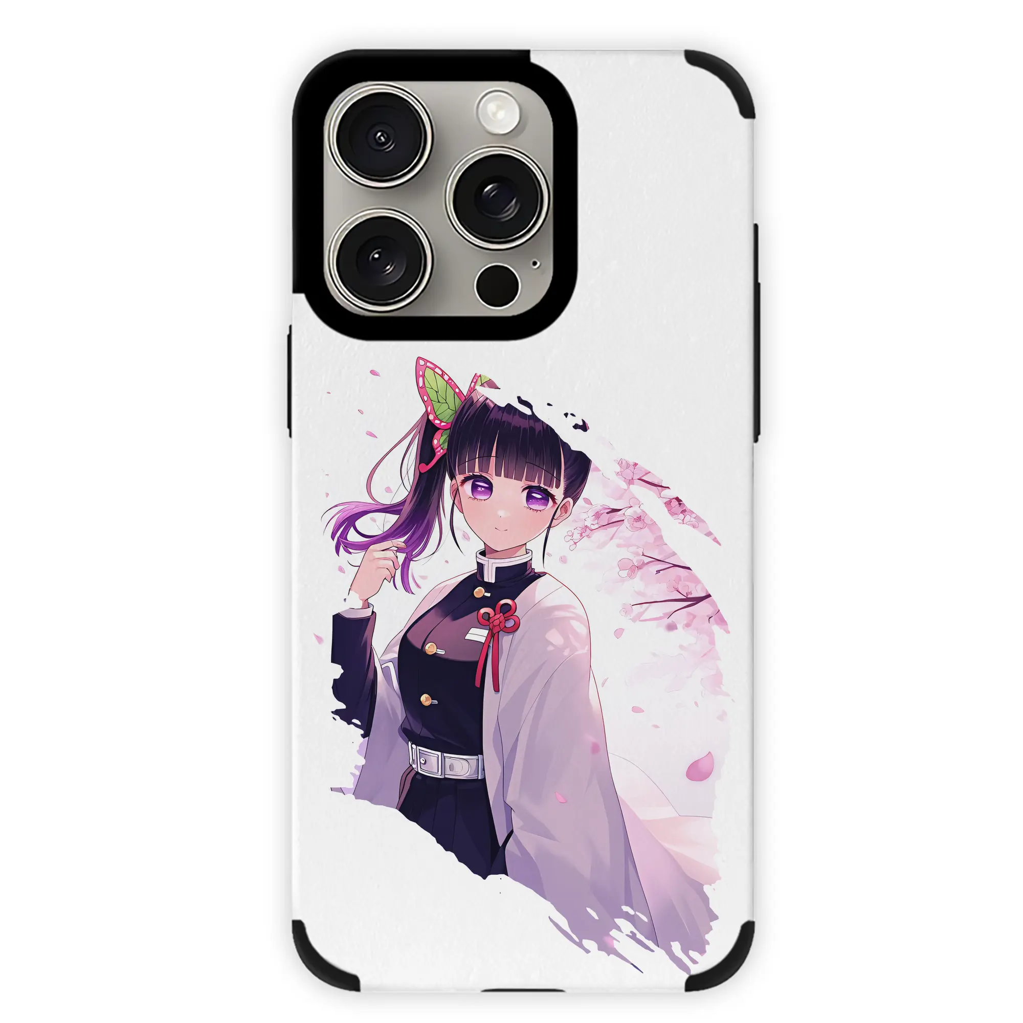 鬼滅の刃 グッズ,栗花落 カナヲ - IPhone15ProMax対応 ・ PUレザースマホケース ・ 耐衝撃 ・ 黄変防止 ・ 360度全面保護 ・ 柔らか手触り ・ 3D立体ボタン